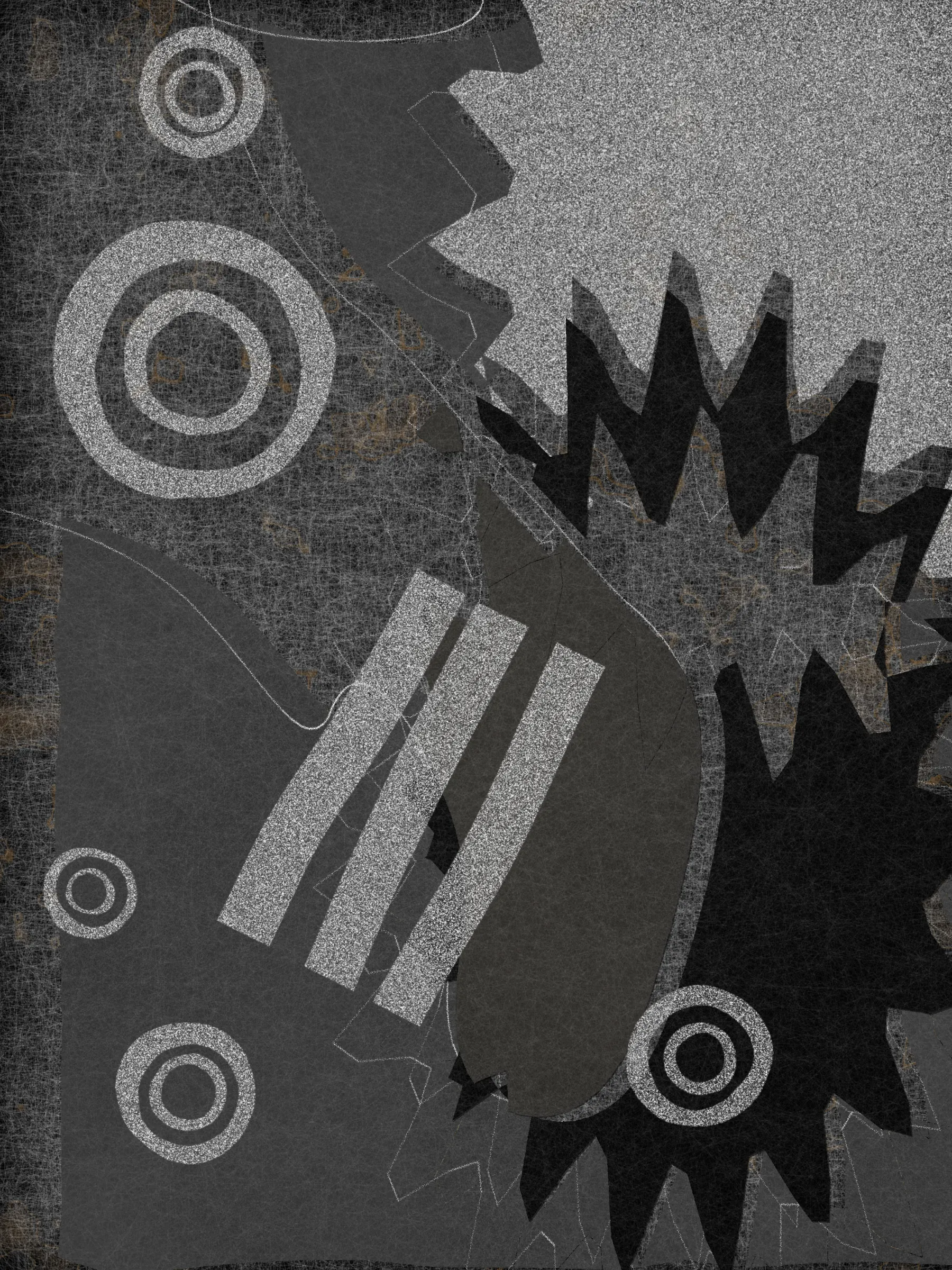 *Off Script* is a generative system that explores sensoriality through the subject of collage. At its core, the series uses a custom masking algorithm to cut out shapes from algorithmically produced papers, which are then arranged throughout the canvas. It is programmed in Javascript.

Much like the practice of collage itself, *Off Script* elicits a deeply sensorial experience. Generative textures induce a sense of tactility, while askew jagged shapes evoke the punctuated off-beat sounds of jazz. With its synesthetic qualities, the series challenges its own medium, creating a dialogue between the immateriality of digital representation and the corporality of the physical realm. 

*Off Script*'s visual language references various 20th century modern art movements that similarly emphasized medium and material through distilled expressions of shape, color, and composition.