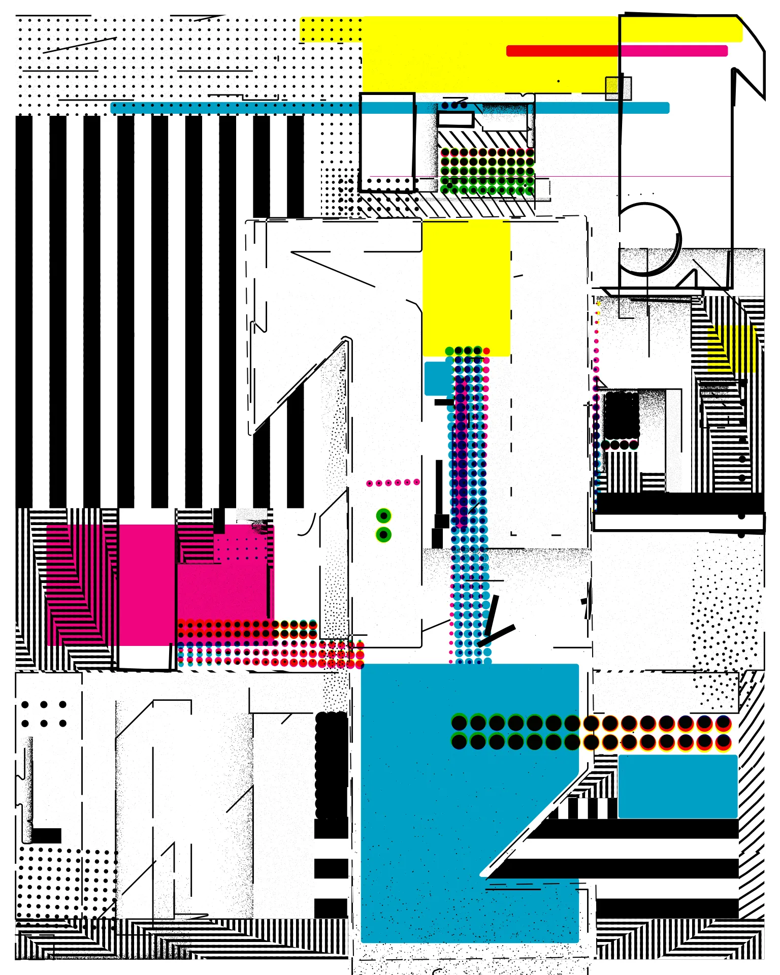 Images that are born from the combination of primitive elements: points, lines, and intersected elemental geometries. #purevisibility