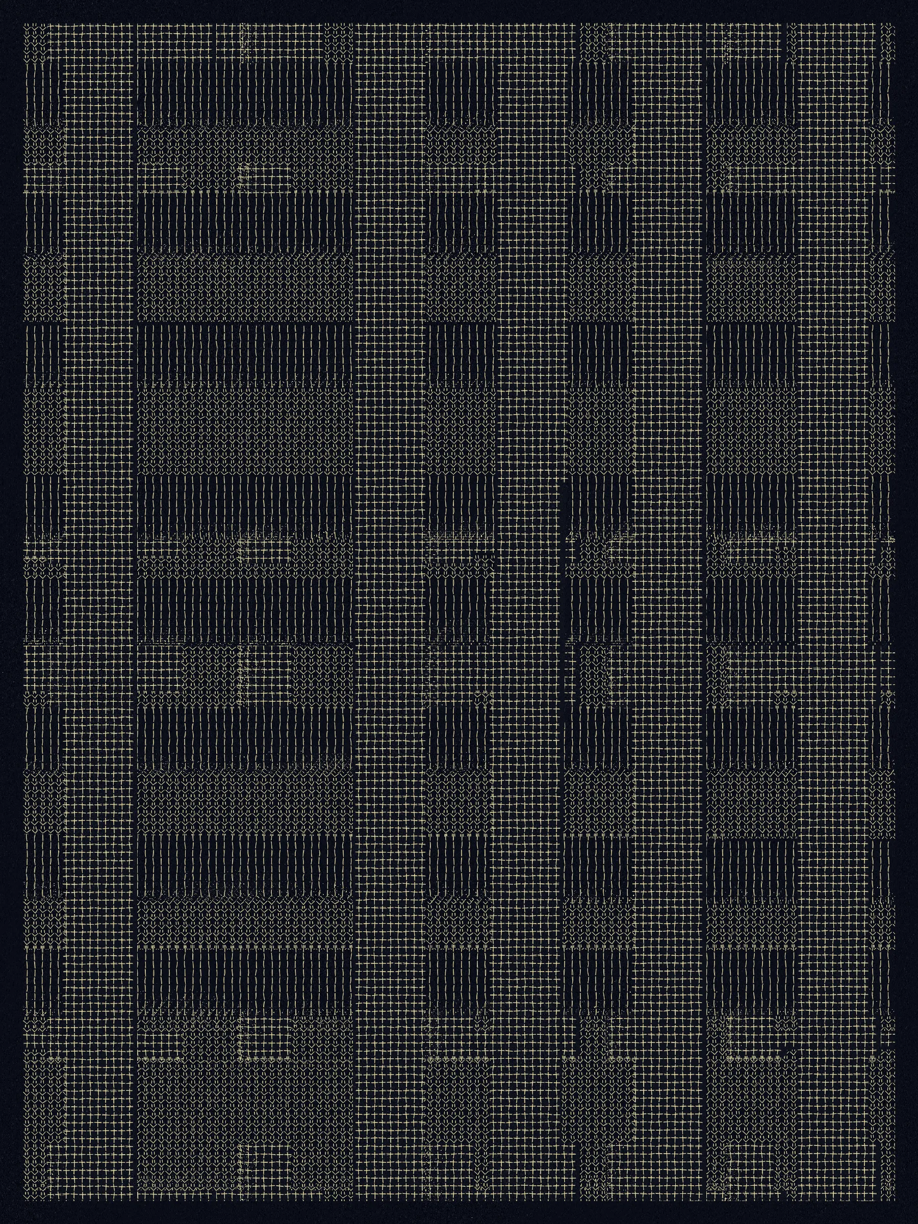 Built on a foundation of thousands of physical renditions of common computer symbols, Encore embraces repetition -- in the physical creation of the foundational symbols, in the process of overwriting as each new layer is applied, and as a way to focus on the true unbiased state of each work.

The outputs of Encore are meant to translate the physical process of making these marks into a fully digital form, embracing digital methods to replicate a physical process while maintaining a computer-art aesthetic.