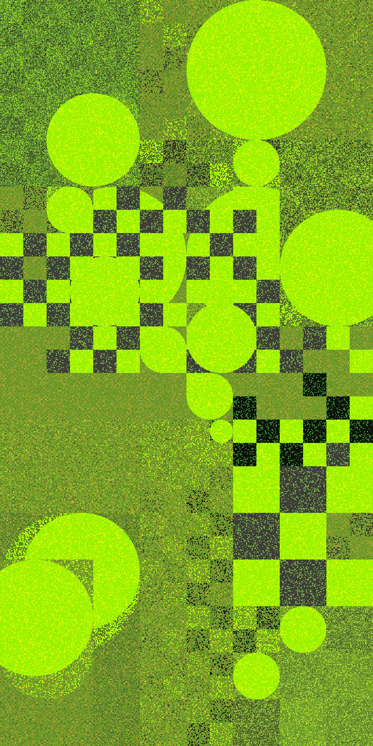 Agar is a generative art project inspired by abstract expressionism, pixel art, and the grid rules studied in graphic design. Color, the essential element of pixel art, gives life to simple shapes and defines a composition. Playing against the rigidity of a pixel grid, Agar exuberantly uses 100 different color palettes—each one appearing exactly once in the 100 outputs.

The series embraces the aesthetics of pixel art while reimagining its formal constraints. Instead of using only squares, Agar introduces circles as another basic shape. The squares and circles are arranged on a regular grid, but they vary in size—within a fixed set of eight dramatically varying scales—to create dynamic compositions.

The title comes from a gelatinous substance, derived from seaweed, that is used to grow bacteria and other microorganisms in petri dishes. It relates to the idea of cellular life forms growing on the matrix of a pixel grid, and the diversity of shapes and colors that can be found in nature. Agar asks: what if squares and circles are the building blocks of digital life? What forms might evolve to live on the screen?

Agar is a celebration of the beauty possible within constraints. Through color, it invites us to imagine new forms of life and art on the digital canvas.