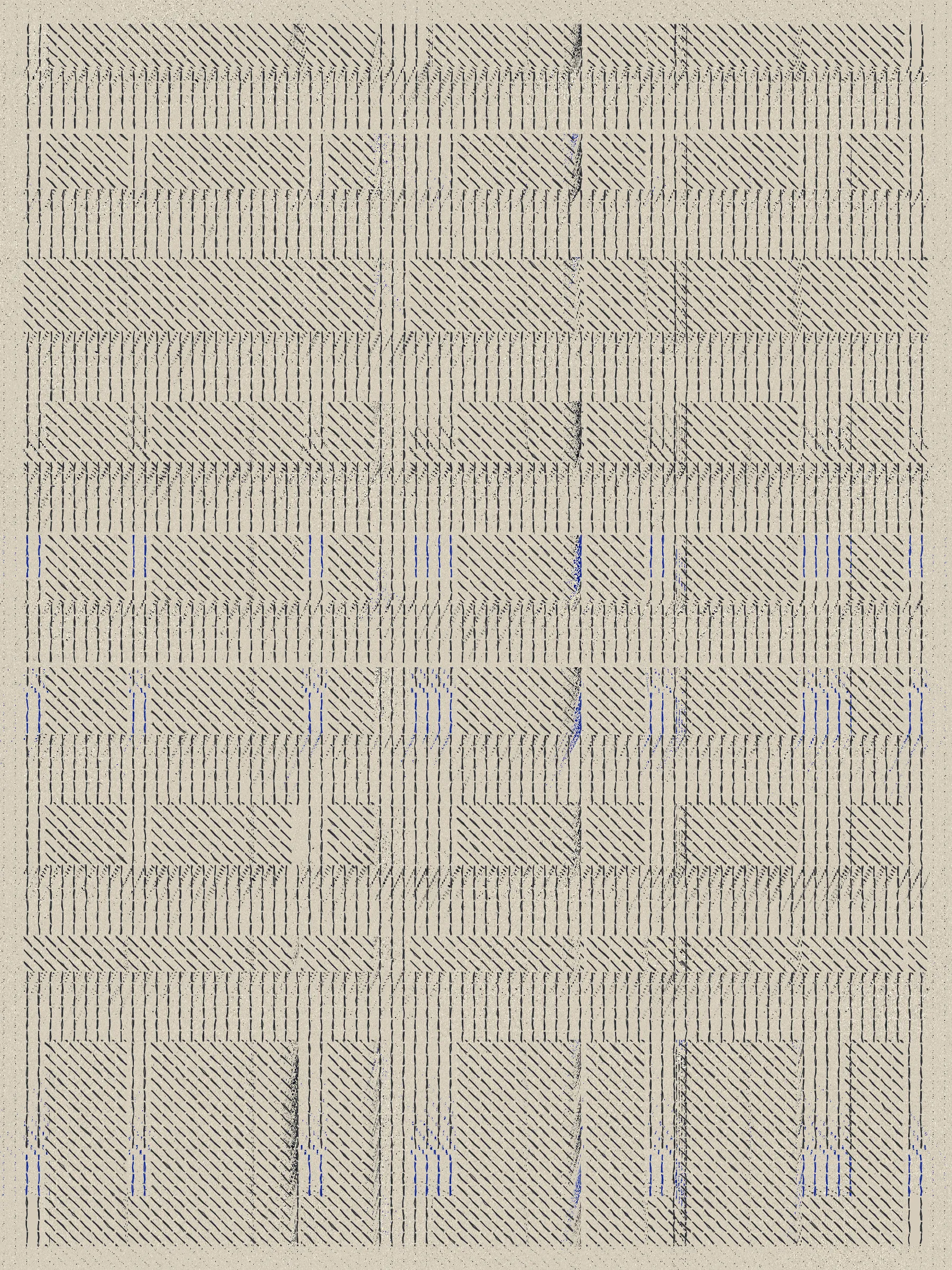 Built on a foundation of thousands of physical renditions of common computer symbols, Encore embraces repetition -- in the physical creation of the foundational symbols, in the process of overwriting as each new layer is applied, and as a way to focus on the true unbiased state of each work.

The outputs of Encore are meant to translate the physical process of making these marks into a fully digital form, embracing digital methods to replicate a physical process while maintaining a computer-art aesthetic.