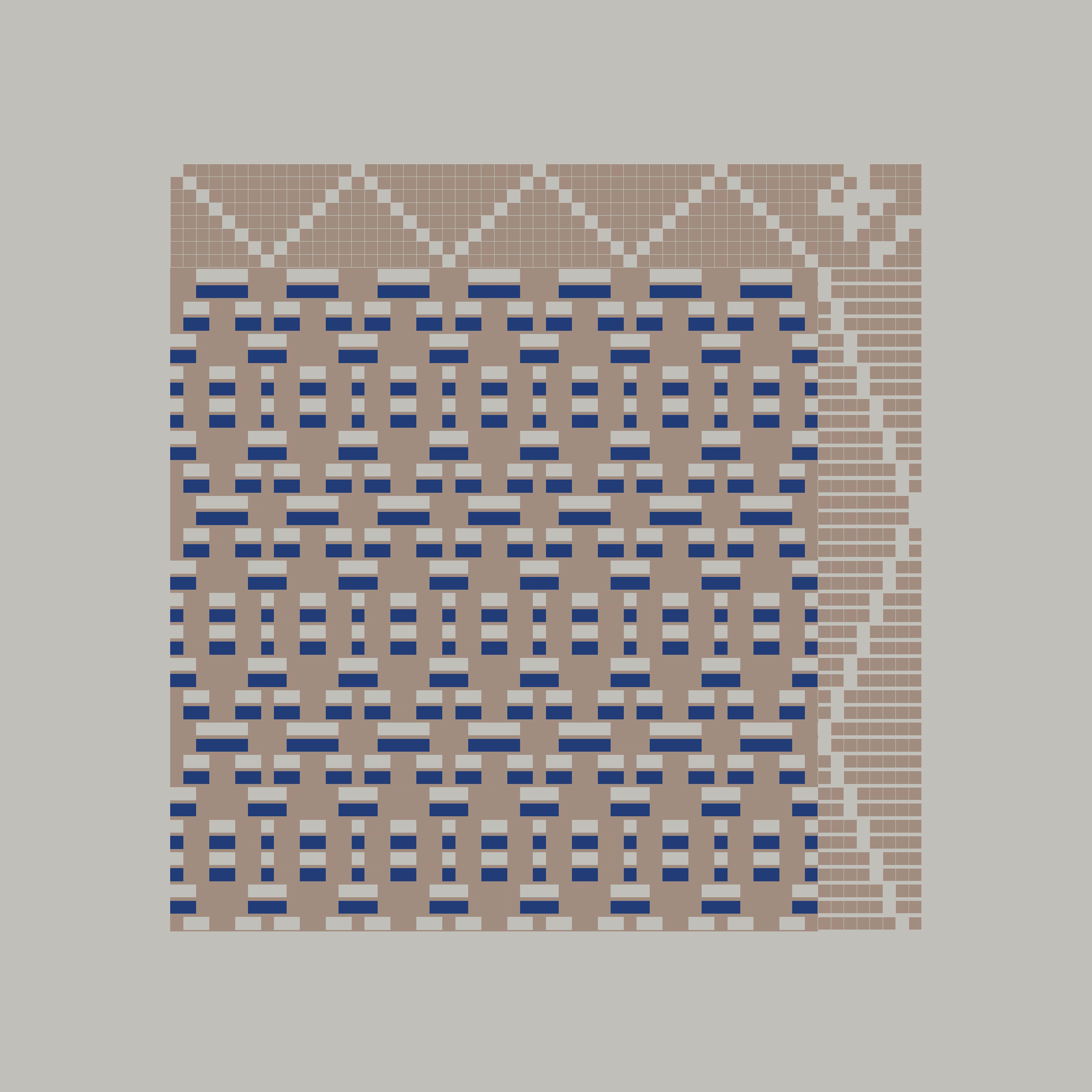 Enlace merges digital art with traditional cane weaving to craft physical objects from generative outputs. Each generative token is a piece of digital art and a set of instructions which can be used by the collector to create a unique chair or a woven canvas by Maison Louis Drucker, the historic Parisian chair manufacturer. The term "Enlace" denotes linking or intertwining in English and an embrace in French, emphasizing the project's aim to unite algorithmic code with the timeless human craft of weaving. Visually expressed through the format of the weaving draft, Enlace reduces its visual language, offering minimal instructions for creating woven pieces. It encodes potential rather than final product, providing the necessary instructions for crafting a woven chair or canvas, blending contemporary technology with traditional craftsmanship. By Aranda\Lasch in collaboration with Trame and Maison Louis Drucker.

's' to save image
't' to display text