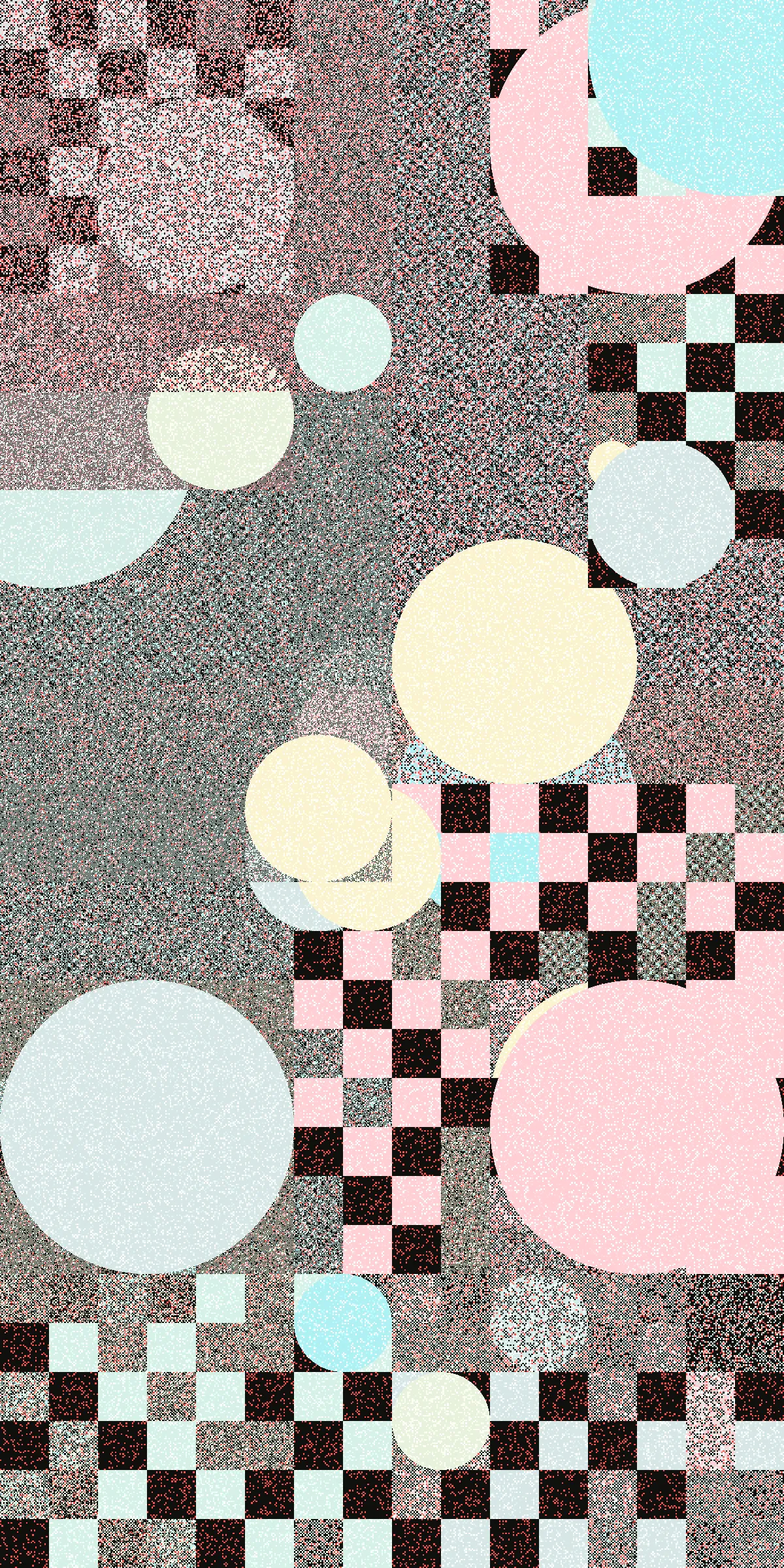Agar is a generative art project inspired by abstract expressionism, pixel art, and the grid rules studied in graphic design. Color, the essential element of pixel art, gives life to simple shapes and defines a composition. Playing against the rigidity of a pixel grid, Agar exuberantly uses 100 different color palettes—each one appearing exactly once in the 100 outputs.

The series embraces the aesthetics of pixel art while reimagining its formal constraints. Instead of using only squares, Agar introduces circles as another basic shape. The squares and circles are arranged on a regular grid, but they vary in size—within a fixed set of eight dramatically varying scales—to create dynamic compositions.

The title comes from a gelatinous substance, derived from seaweed, that is used to grow bacteria and other microorganisms in petri dishes. It relates to the idea of cellular life forms growing on the matrix of a pixel grid, and the diversity of shapes and colors that can be found in nature. Agar asks: what if squares and circles are the building blocks of digital life? What forms might evolve to live on the screen?

Agar is a celebration of the beauty possible within constraints. Through color, it invites us to imagine new forms of life and art on the digital canvas.