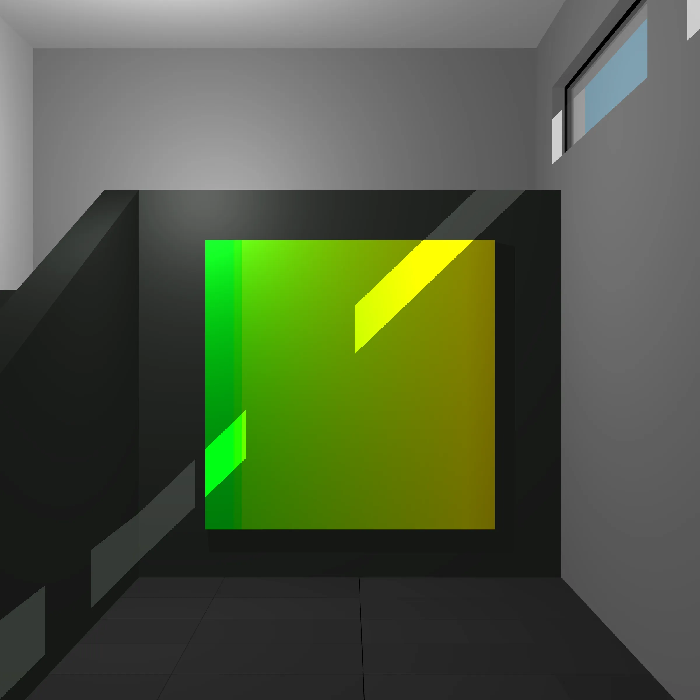 100 Untitled Spaces is an exploration of color and space juxtaposing a simple artwork within a minimalist architectural setting. 
 
Both Art and Architecture together can be powerful. By engaging with both one can develop a  meditative space where nearly infinite “moments” can be revealed as one moves around the virtual room. Further enhanced by shadows, this work is in part a reflection of time spent watching shadows cast across artwork on my  walls.
 
Drawing inspiration from Johannes Itten, Robert Irwin, and Luis Barragán, I worked with my Architect wife Mara to capture various moments inside of an algorithmically generated space. The result is an algorithm inside an algorithm, both generating the central artwork that represents my love and respect for color and the surrounding space as well as an optimal setting to experience that artwork. 
 
In each of these 100 spaces, the viewer is presented with a generated composition to experience a simple canvas inside of a minimalist space. Each is unique, yet informed by the rest of the set. 
 
The opportunity to collaborate with Mara has provided aesthetic boundaries for these spaces as I parametrized the configuration of a simple adobe style room with various options for stair types, penetrations, flooring, camera position, and shadows. Everything from the tile on the floor, the Marfa and Mexico City inspired architecture, to the colors and minimalistic environment represents who I am, and the spaces that Mara and I have created in our imaginations, as well as in real life.