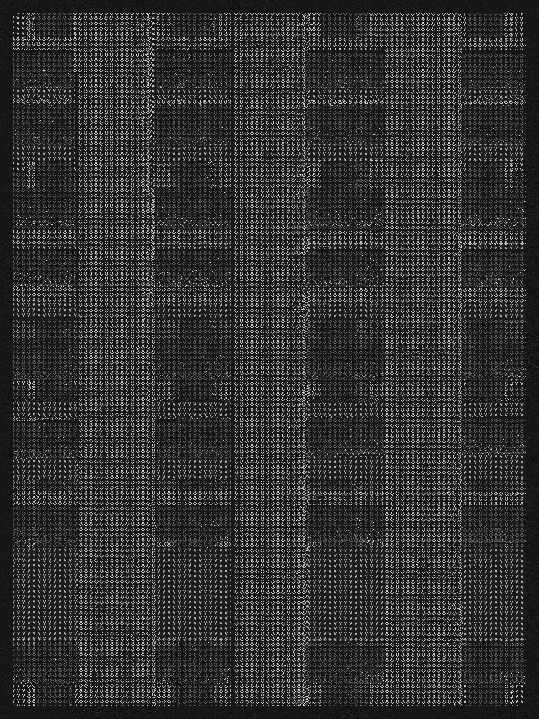 Built on a foundation of thousands of physical renditions of common computer symbols, Encore embraces repetition -- in the physical creation of the foundational symbols, in the process of overwriting as each new layer is applied, and as a way to focus on the true unbiased state of each work.

The outputs of Encore are meant to translate the physical process of making these marks into a fully digital form, embracing digital methods to replicate a physical process while maintaining a computer-art aesthetic.