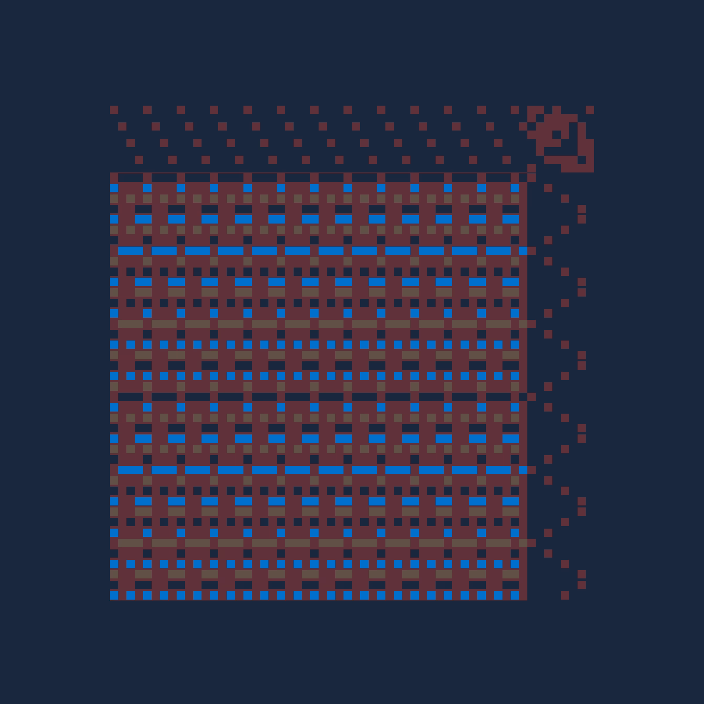 Enlace merges digital art with traditional cane weaving to craft physical objects from generative outputs. Each generative token is a piece of digital art and a set of instructions which can be used by the collector to create a unique chair or a woven canvas by Maison Louis Drucker, the historic Parisian chair manufacturer. The term "Enlace" denotes linking or intertwining in English and an embrace in French, emphasizing the project's aim to unite algorithmic code with the timeless human craft of weaving. Visually expressed through the format of the weaving draft, Enlace reduces its visual language, offering minimal instructions for creating woven pieces. It encodes potential rather than final product, providing the necessary instructions for crafting a woven chair or canvas, blending contemporary technology with traditional craftsmanship. By Aranda\Lasch in collaboration with Trame and Maison Louis Drucker.

's' to save image
't' to display text