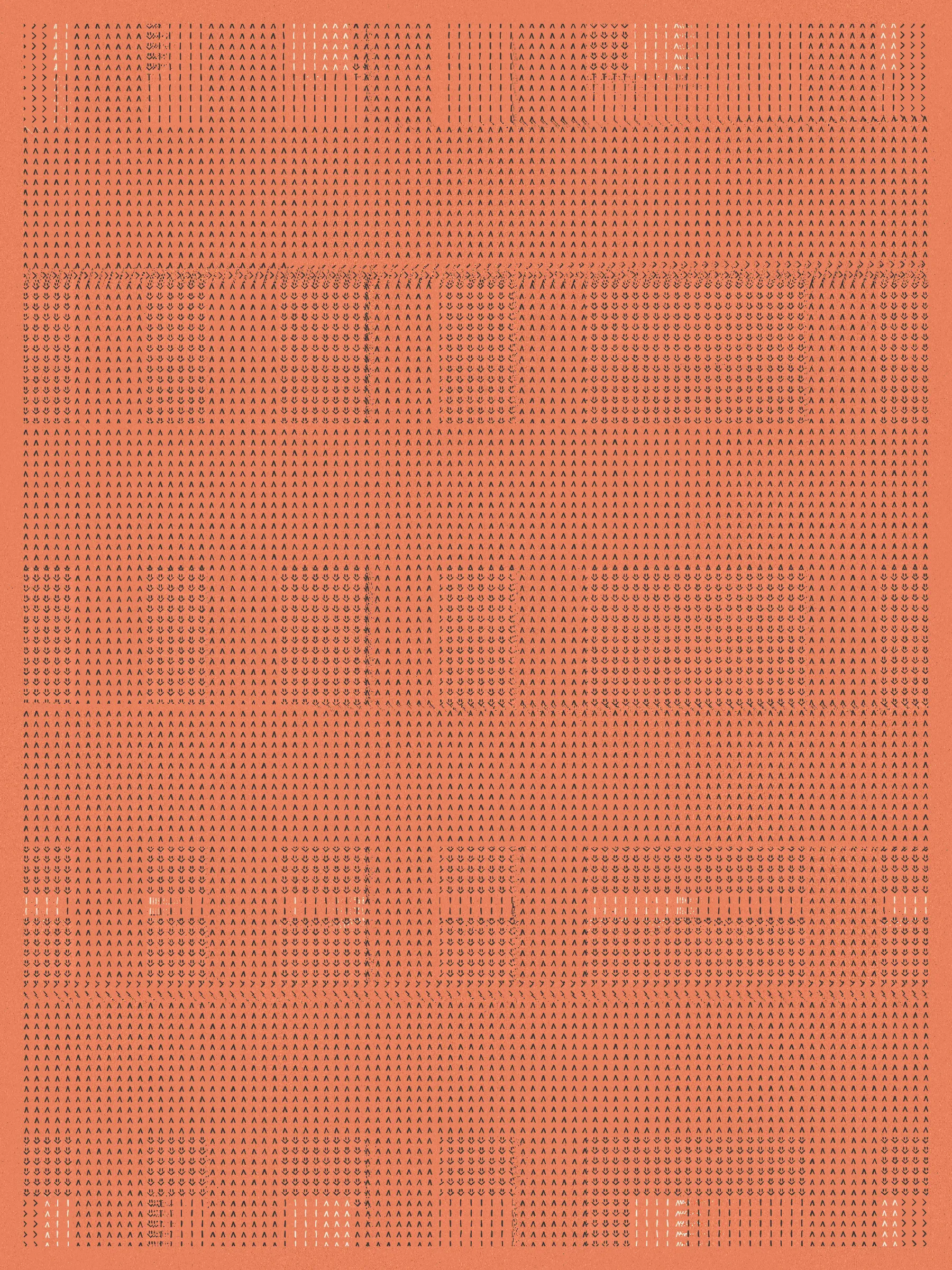 Built on a foundation of thousands of physical renditions of common computer symbols, Encore embraces repetition -- in the physical creation of the foundational symbols, in the process of overwriting as each new layer is applied, and as a way to focus on the true unbiased state of each work.

The outputs of Encore are meant to translate the physical process of making these marks into a fully digital form, embracing digital methods to replicate a physical process while maintaining a computer-art aesthetic.