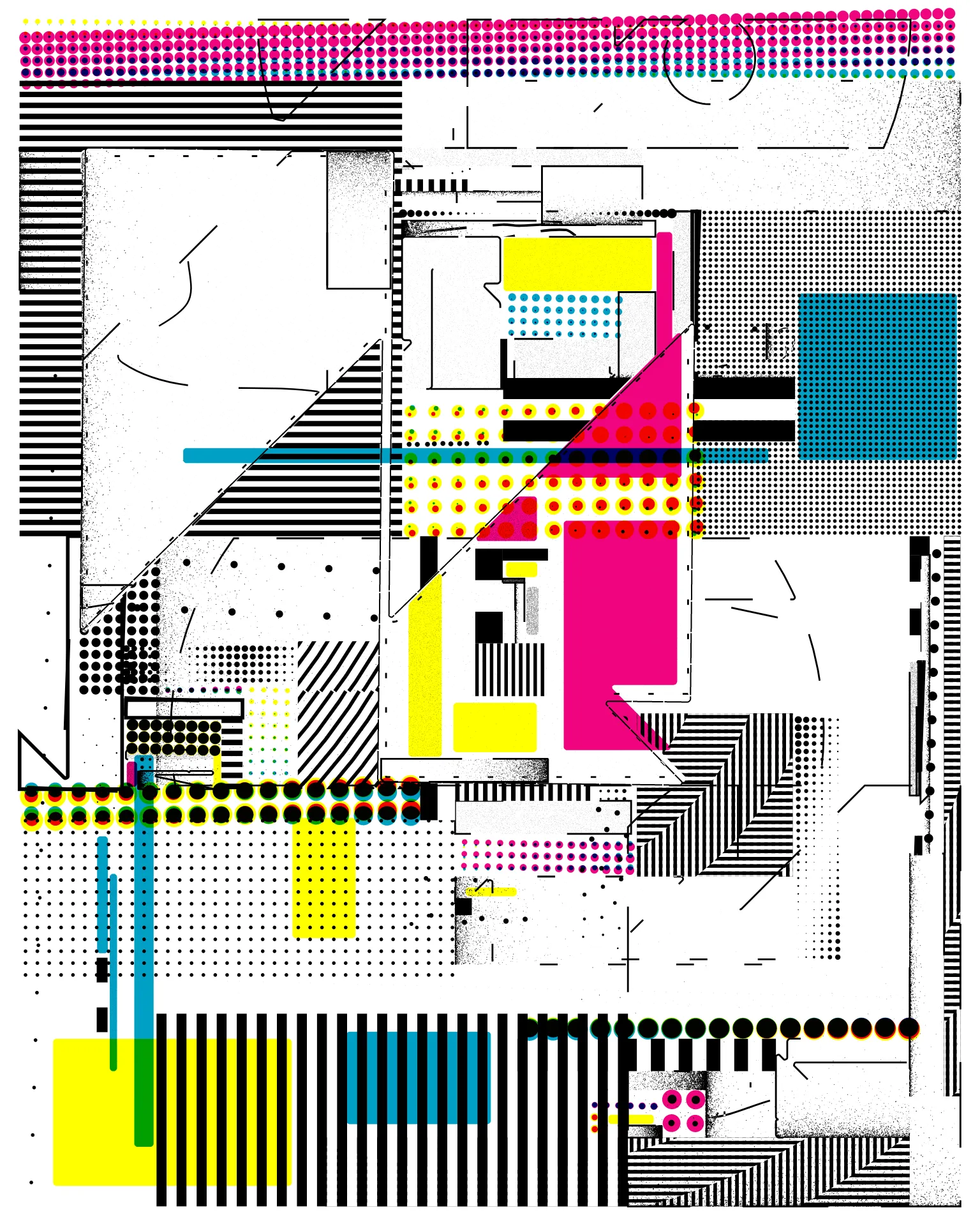 Images that are born from the combination of primitive elements: points, lines, and intersected elemental geometries. #purevisibility