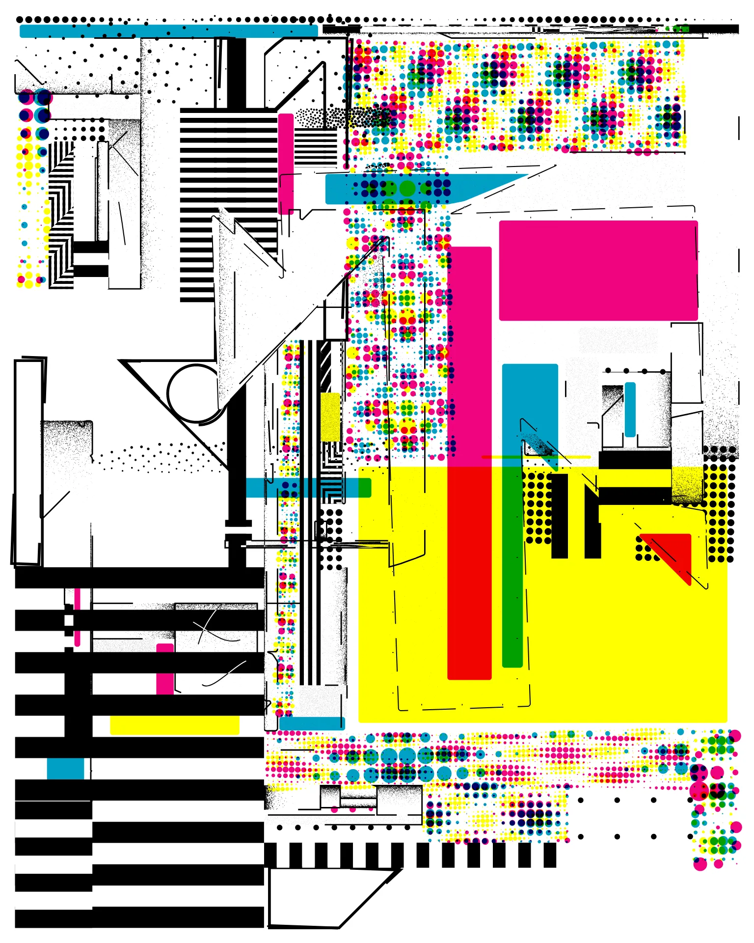 Images that are born from the combination of primitive elements: points, lines, and intersected elemental geometries. #purevisibility