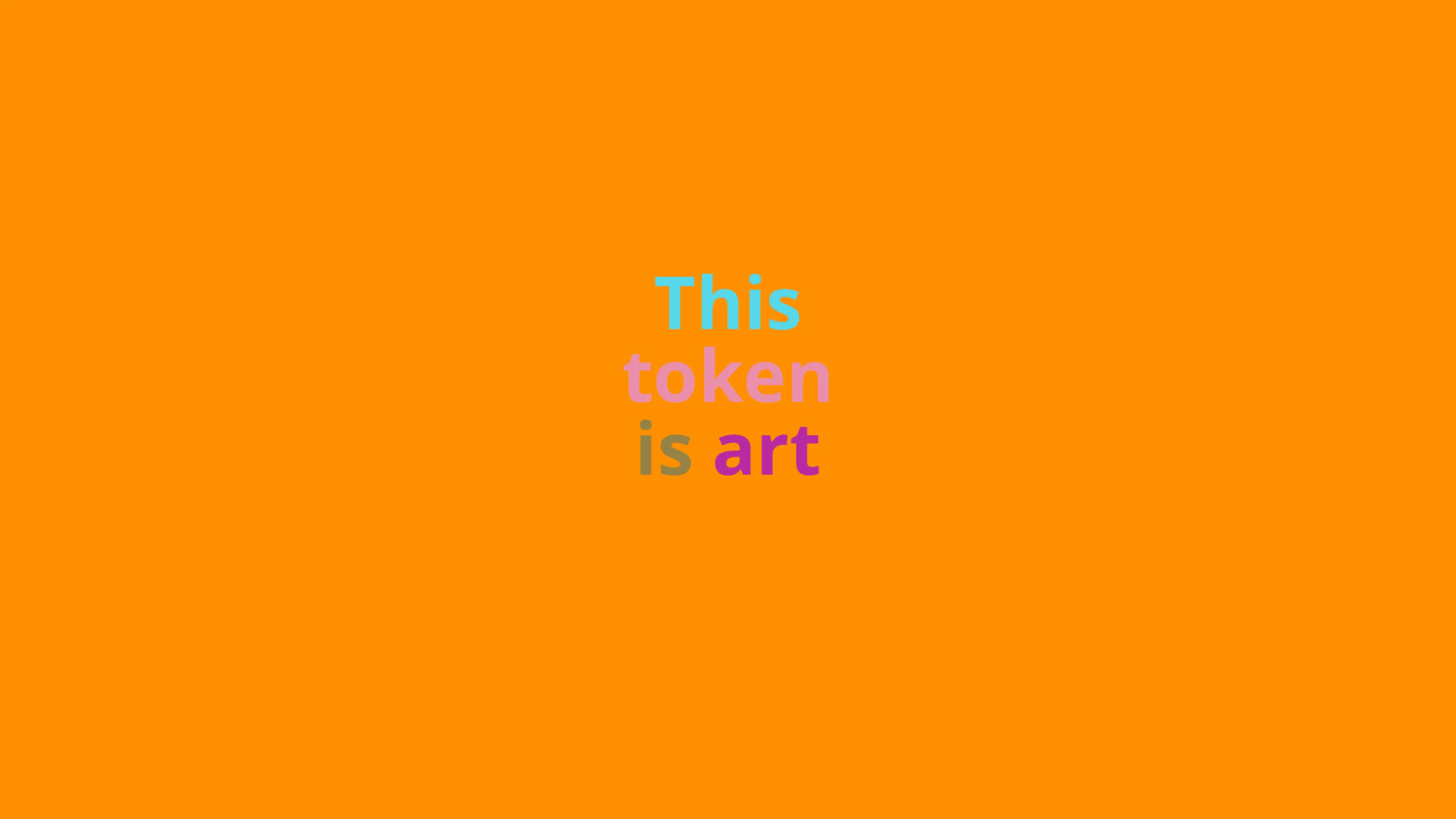 A token that can be nominated as art (or not) by its owner and that displays this state using colours from Democratic Palette (2016). Number 8 in an edition of 16.