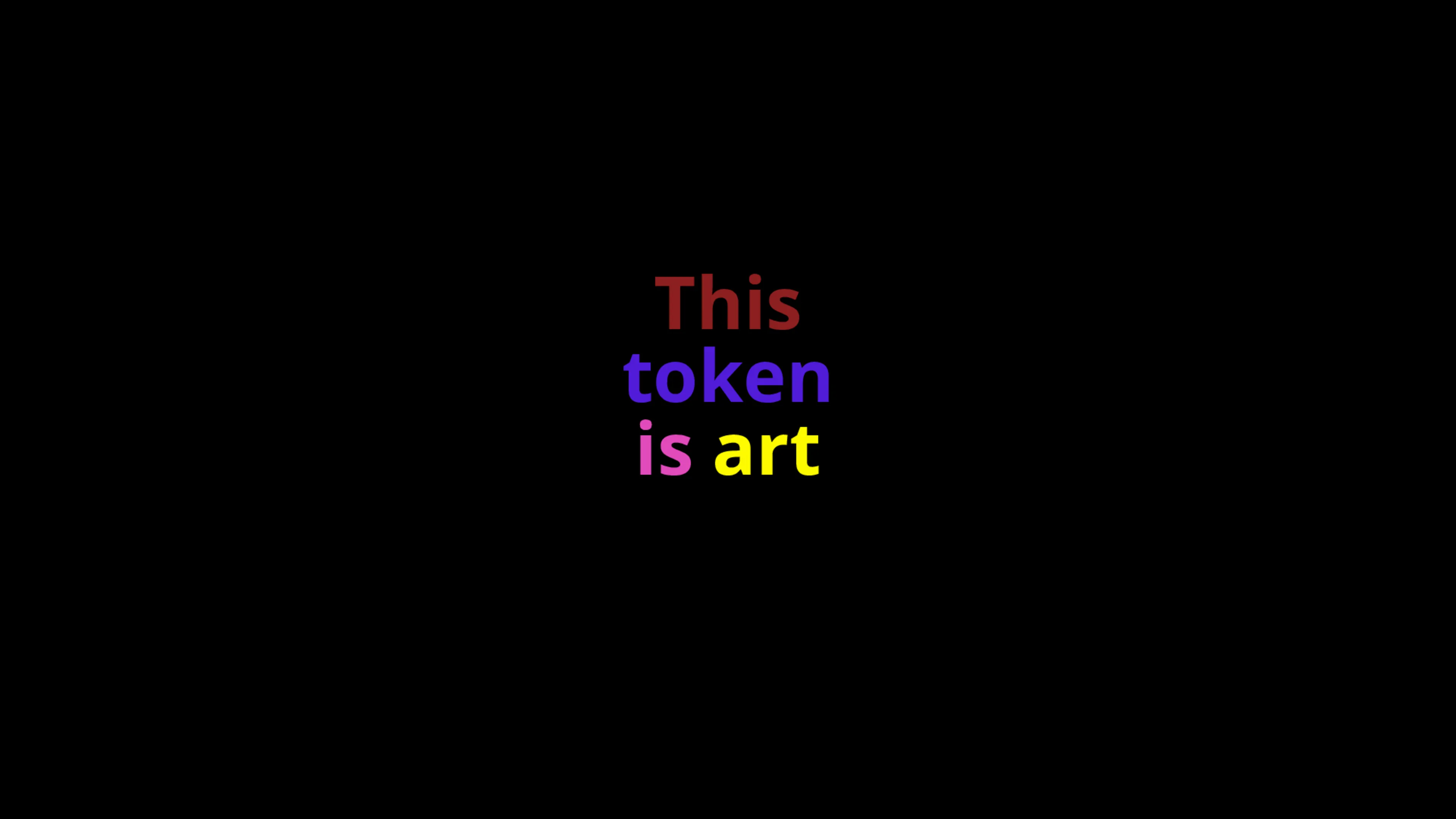 A token that can be nominated as art (or not) by its owner and that displays this state using colours from Democratic Palette (2016). Number 1 in an edition of 16.