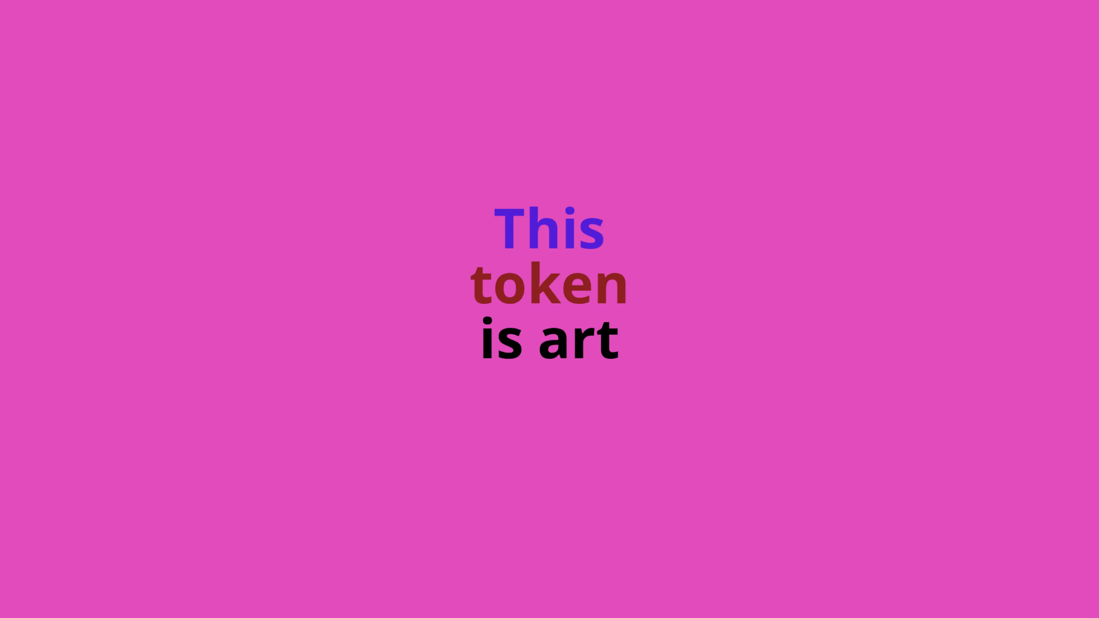 A token that can be nominated as art (or not) by its owner and that displays this state using colours from Democratic Palette (2016). Number 16 in an edition of 16.