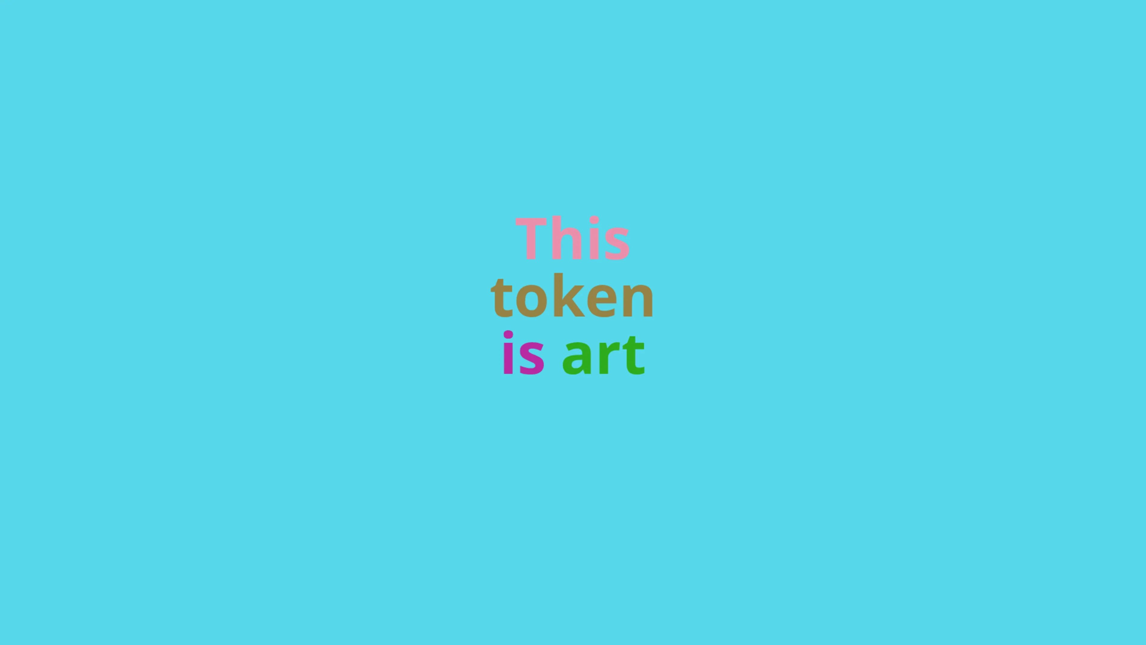 A token that can be nominated as art (or not) by its owner and that displays this state using colours from Democratic Palette (2016). Number 9 in an edition of 16.