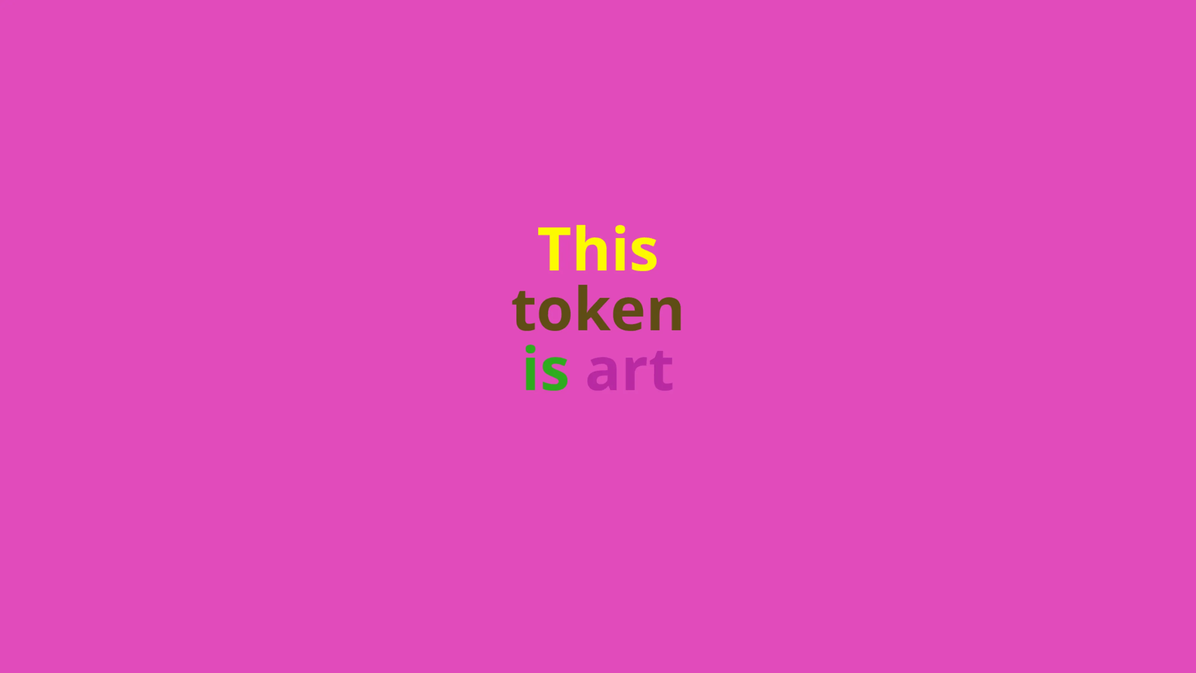 A token that can be nominated as art (or not) by its owner and that displays this state using colours from Democratic Palette (2016). Number 4 in an edition of 16.