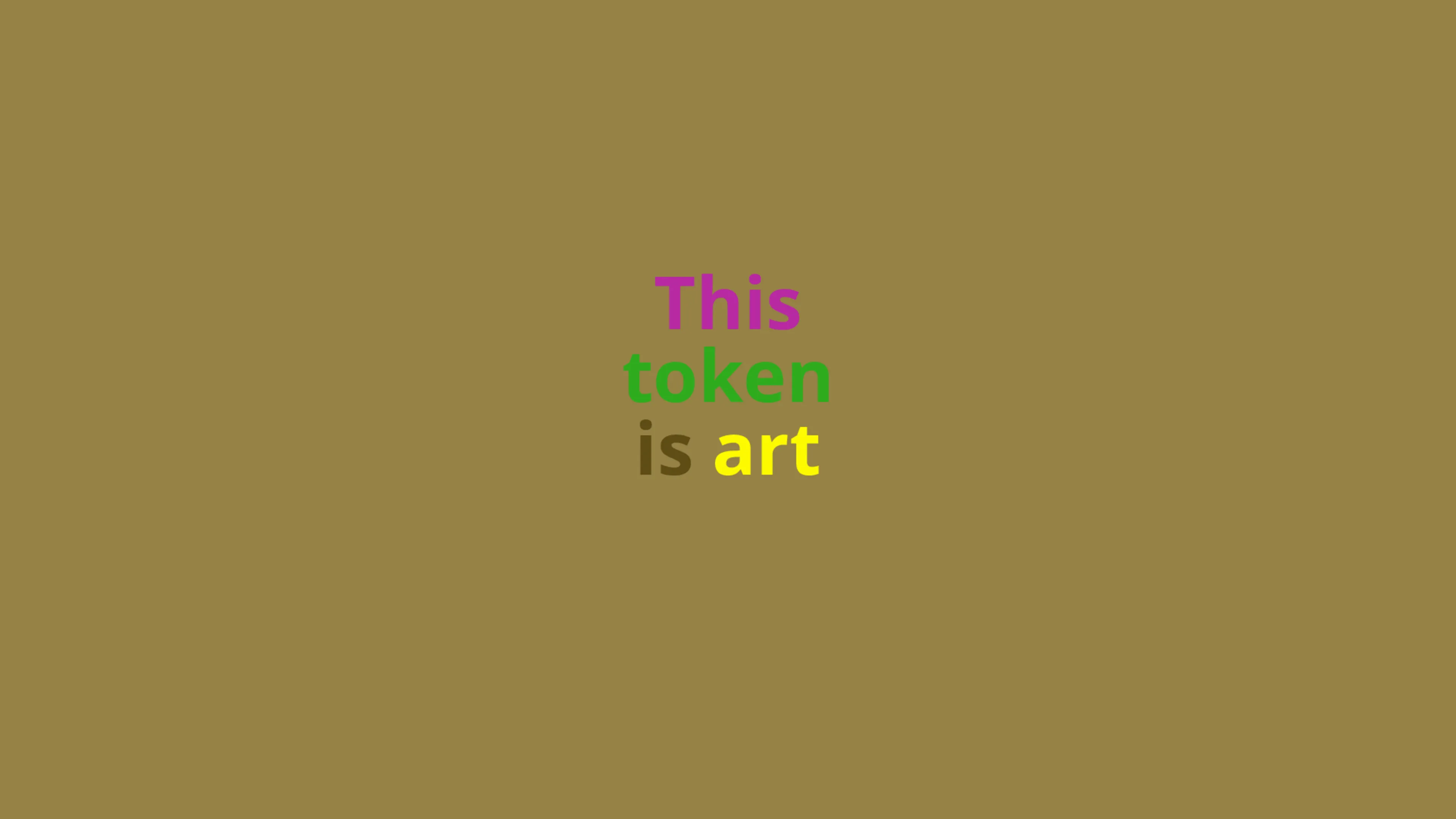 A token that can be nominated as art (or not) by its owner and that displays this state using colours from Democratic Palette (2016). Number 11 in an edition of 16.