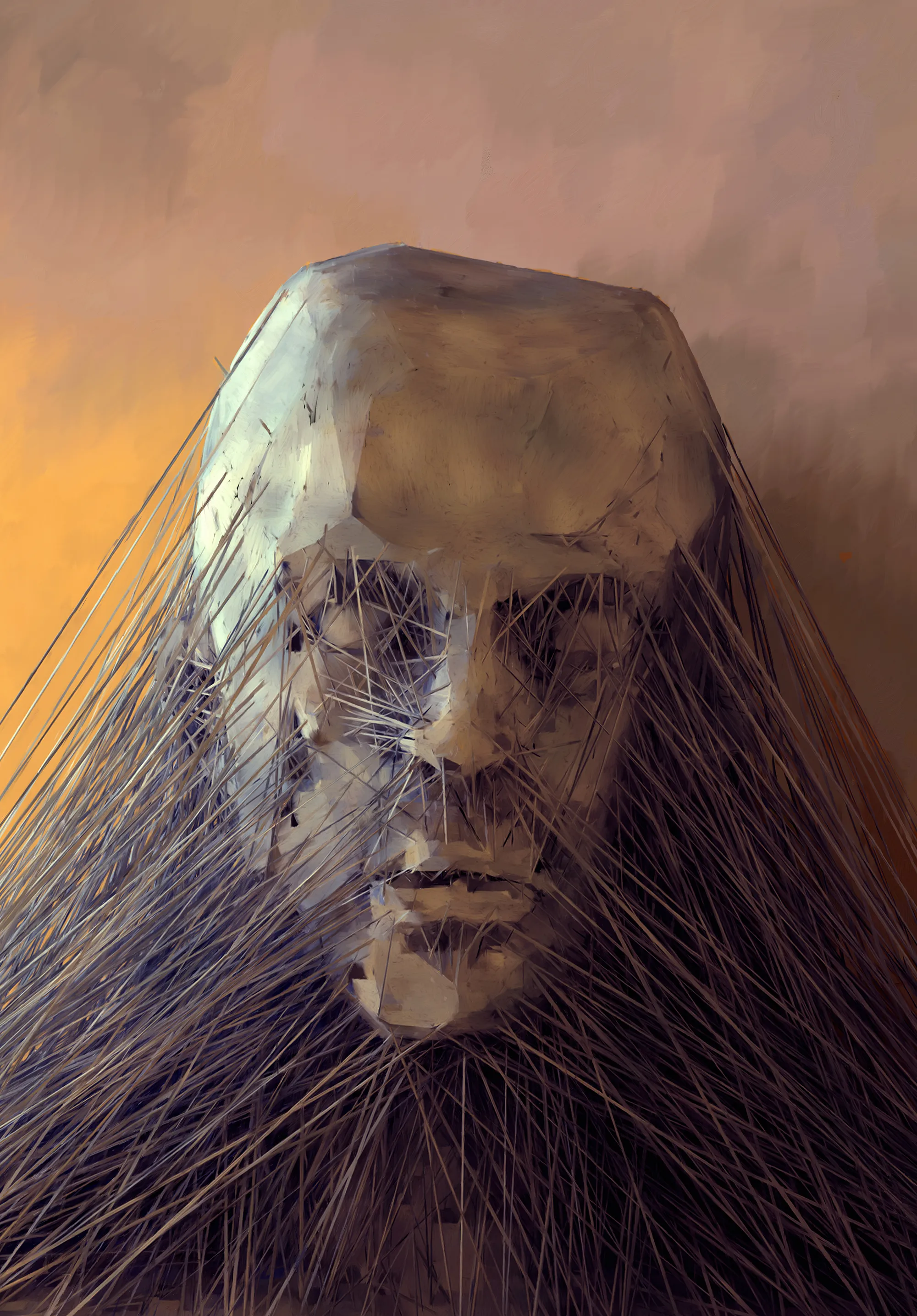 Meditation is part of the Mire series. 

Mire is a collection of 8 digital portraits created in episodes of hypomania and depression over the course of 6 months in 2013 and 2014. Hypomania and depression are mental states common to bipolar disorder and can have devastating effects on those involved. I am no longer burdened by the extremities of the disease thanks to the well known medicine (the alkali metal) Lithium.

A mire can get you stuck for a long time, getting unstuck is a matter of getting the right help from the right people. 

These works could easily symbolize the terror of mental illness that shadowed their creation; instead, I happily present them as symbols of optimism and hope.