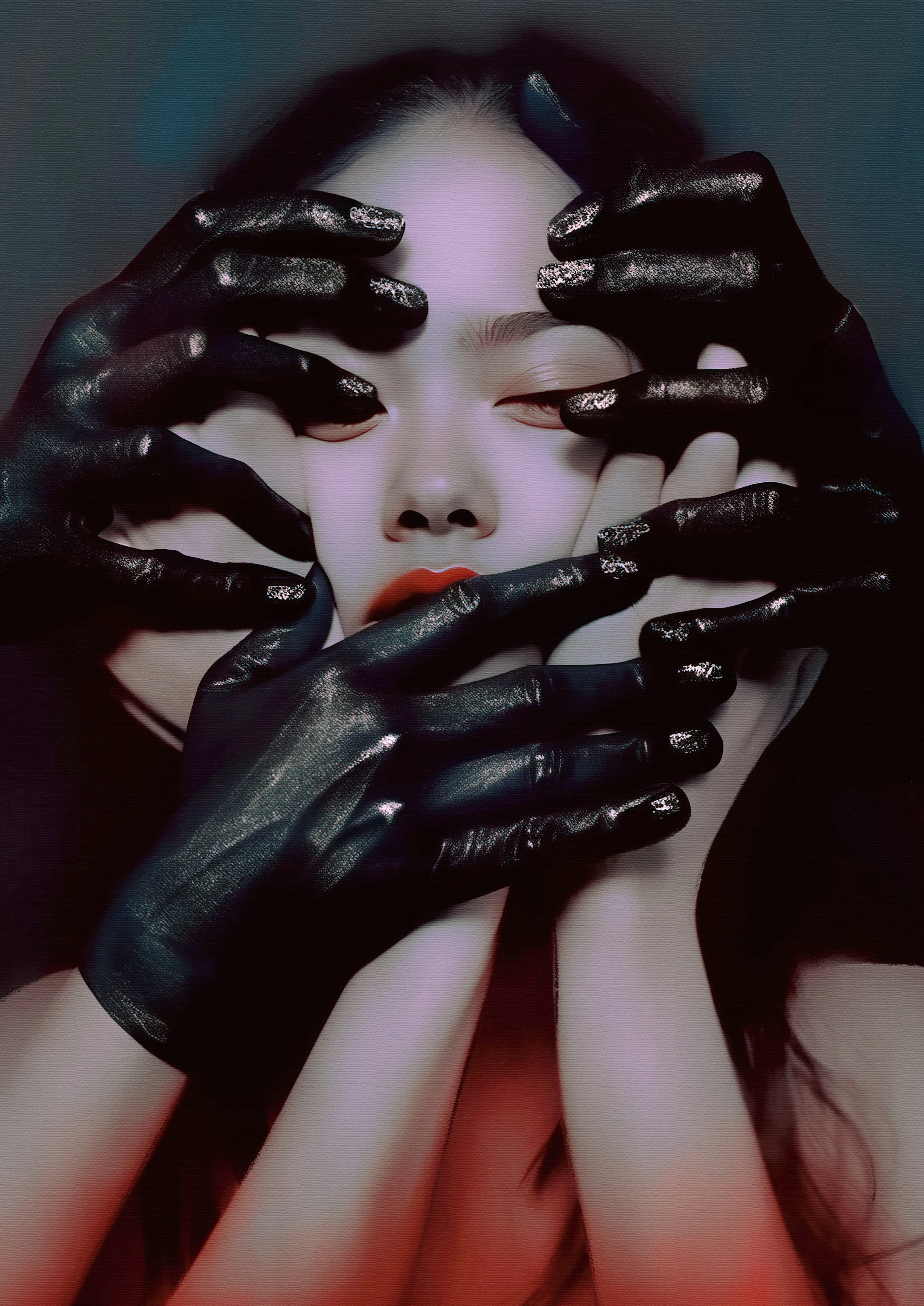 I dissolve into the shadowy essence, willingly surrendering my very existence to their dark embrace. The void consumes me, and rather than resisting, I reach out, eager to drown into the depths of being.

Created special for Artist x AI 00004: A Show Of Hands by Superchief Gallery
Part of Exhibition at Crypto Art Seoul, Seoul, Korea, September, 2023

Assisted with AI
4000 x5655
Petra Voice
2023