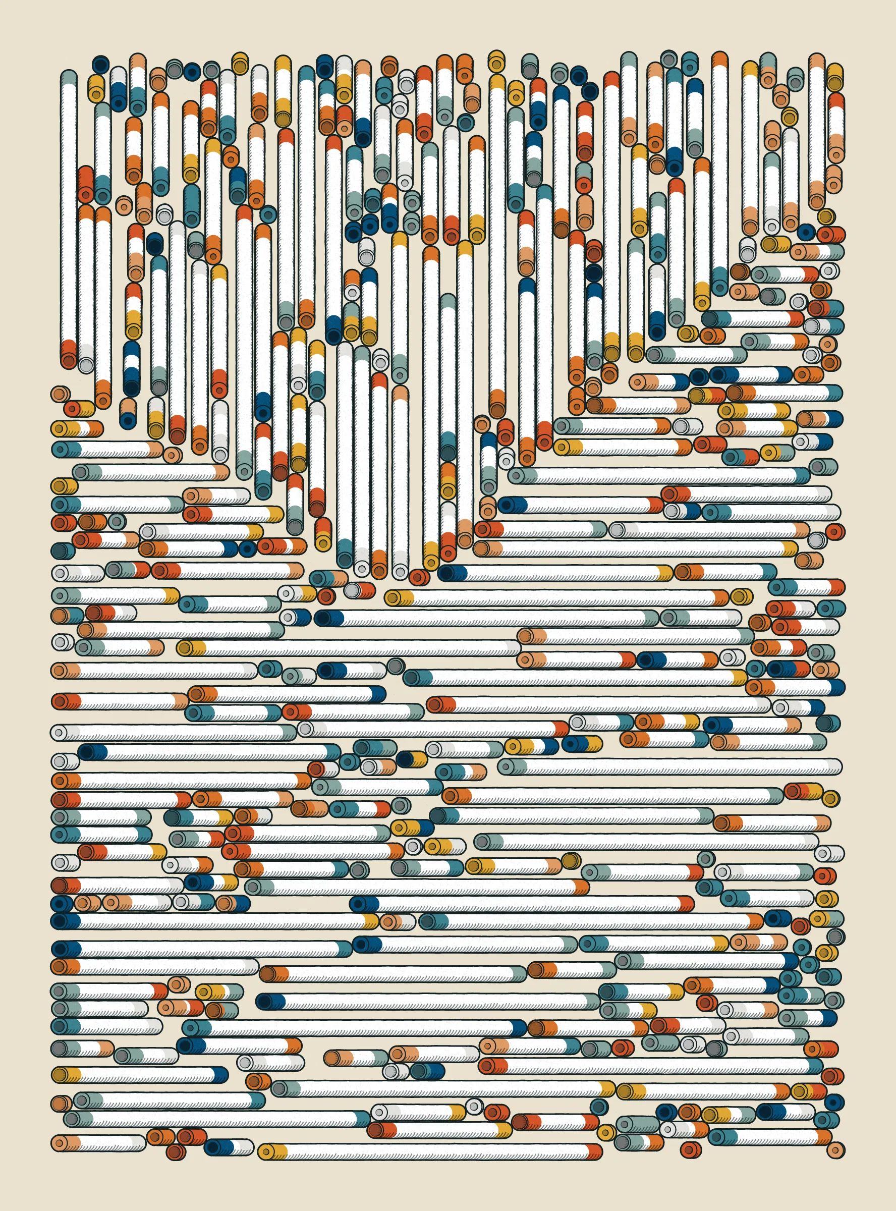 A generative series inspired by childhood memories, play and exploration. The program can use a variety of motions, collision types, colour processes, palettes and scales to create a wide range playful output.