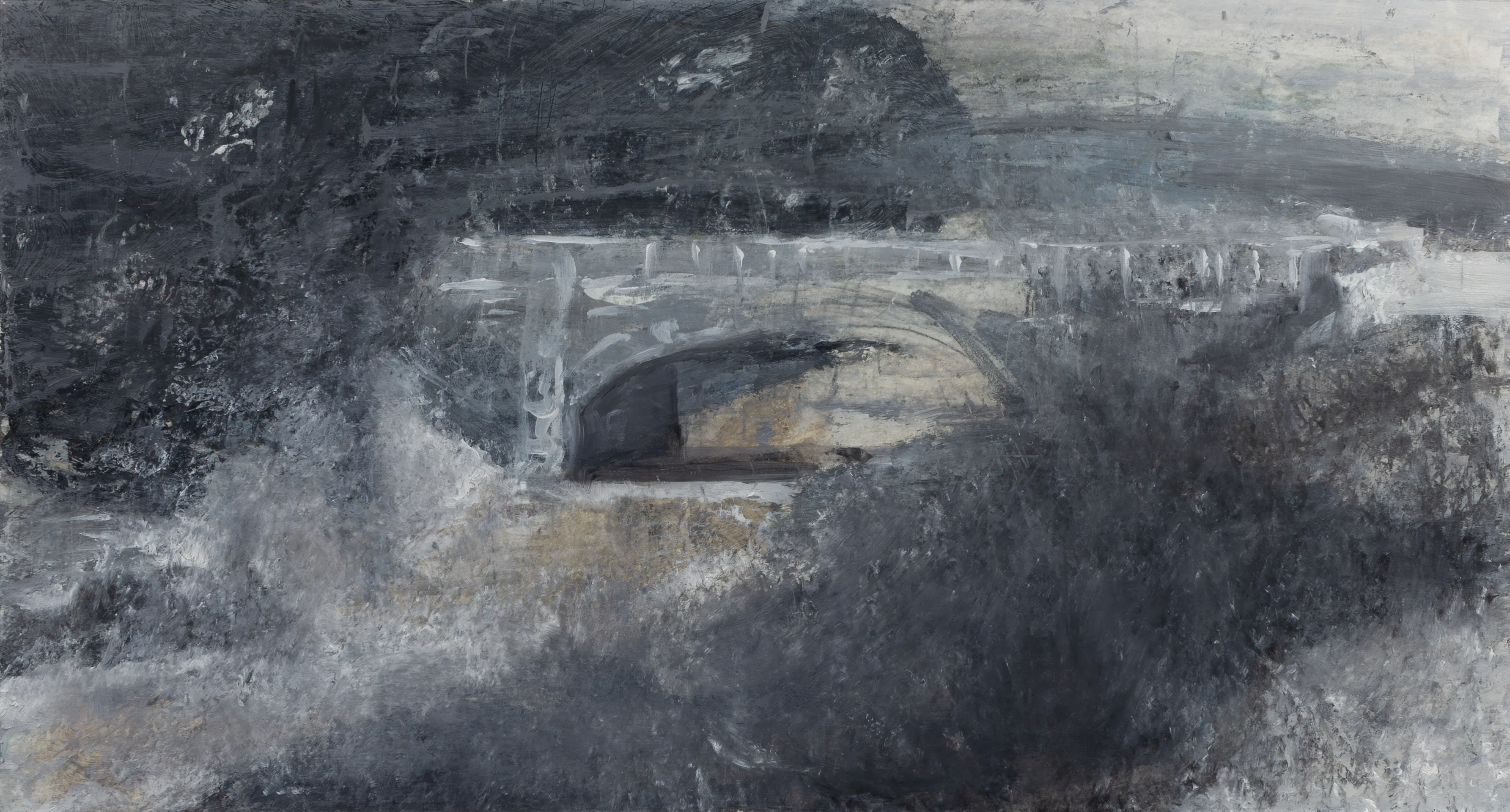acrylic and oil on paper