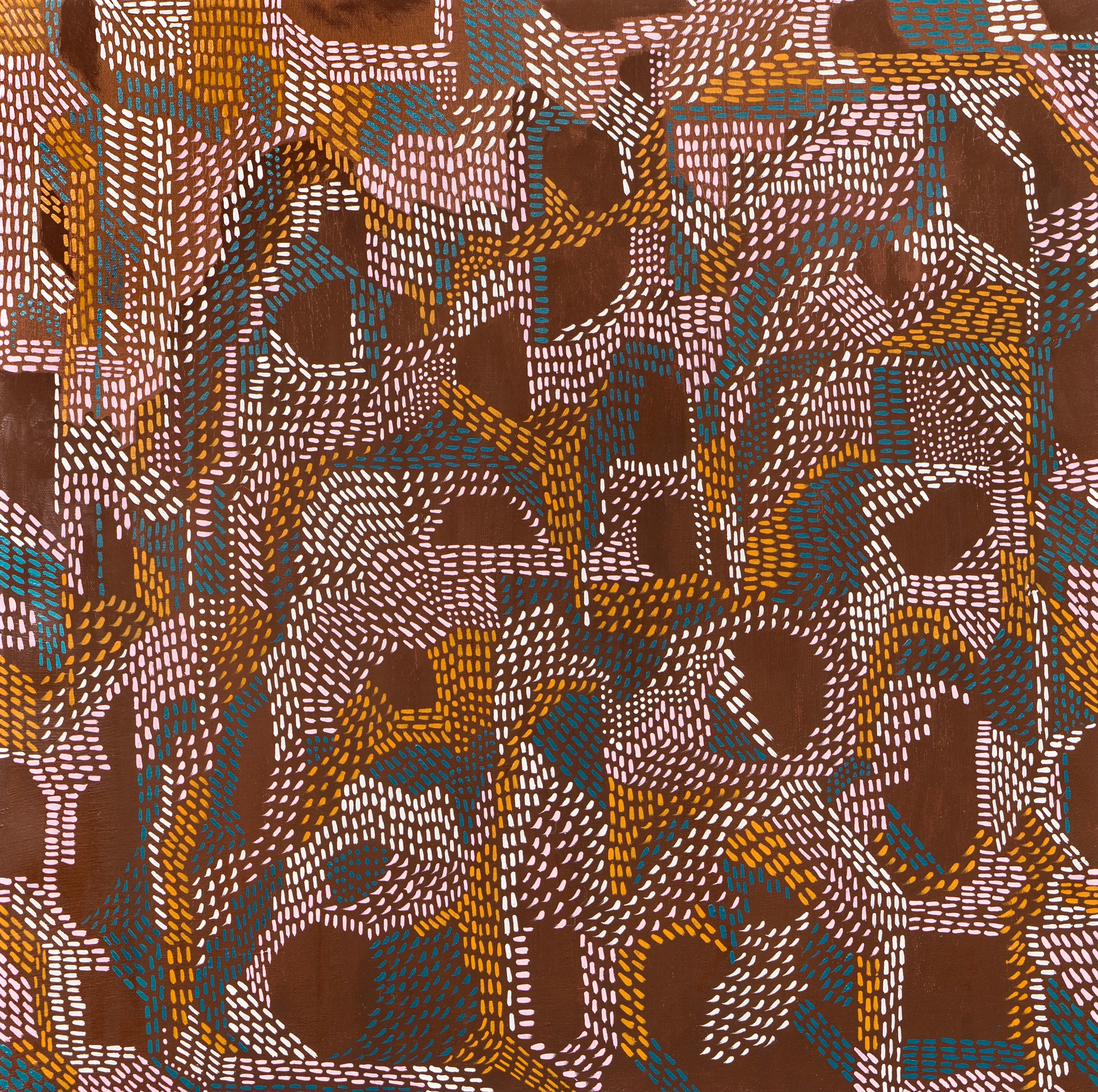 Journey Through a Forest of Oak and Moss

The INFINITY MATRIX are vast abstractions of nature, space, time and the cosmic realm referred to in Chinese Daoist philosophy as the Dao. They draw together modern abstraction with Chinese calligraphic strokes to create immersive spaces in which to mind wander within.

While traditional Chinese paintings commonly showed vast ethereal mountainous landscapes, I depart from the image of nature as object to depict the metaphysical realm - making visible the invisible Dao.

An INFINITY MATRIX is formed through an automative repetition of 5 hand painted calligraphic strokes. This rhythmic mark marking is approached as a form concentrated meditation, a technique influenced by Chinese Chan (Zen) Buddhist painting philosophy.

These works act as a form of connection between artist, audience and the metaphysical realm. They celebrate the power of art and its capacity to enhance human experience and consciousness.

∞ [ ]
12.3 MB
3853 x 3831