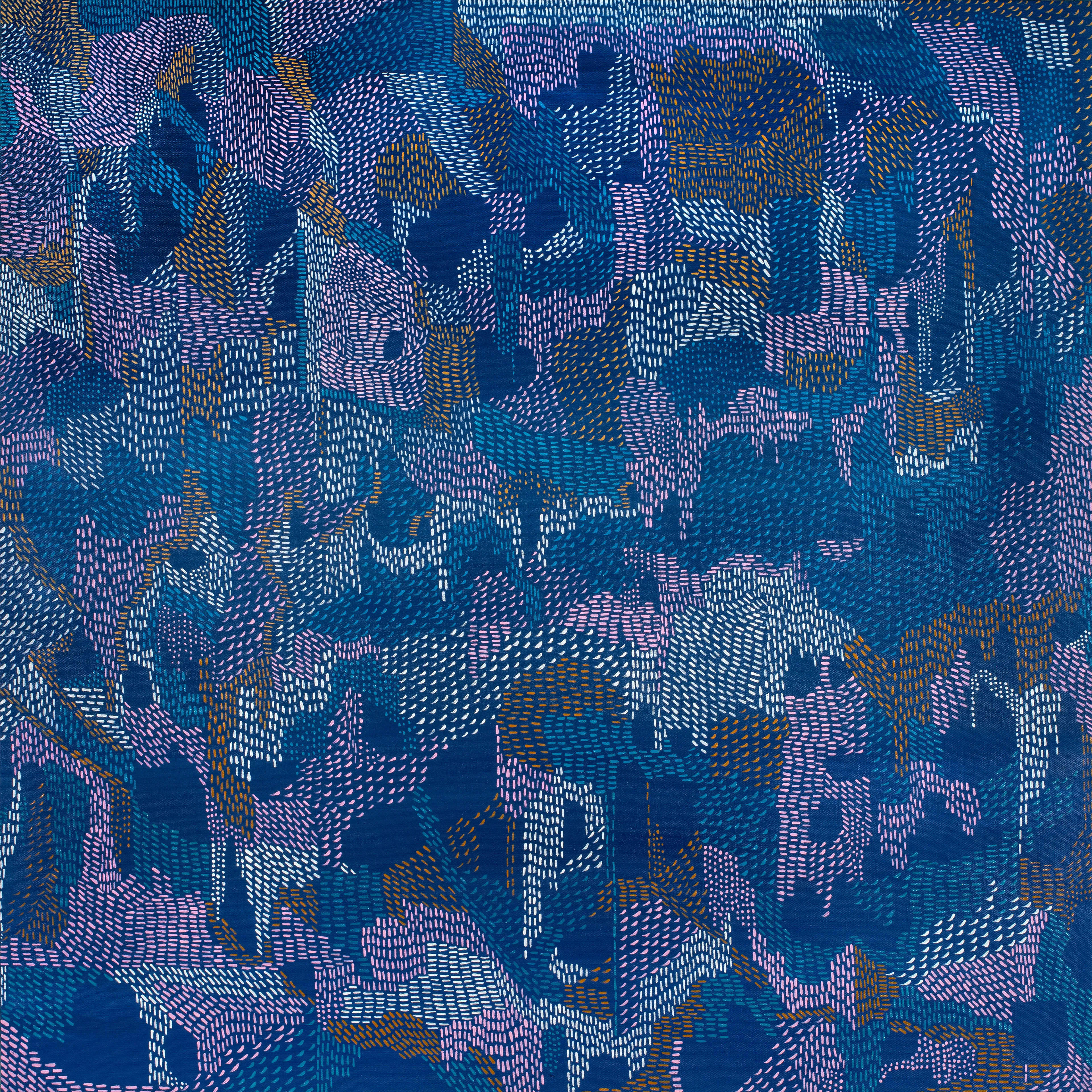 Big Blue

1/1
12.8 MB
5441 x 5440 px

The INFINITY MATRIX are vast abstractions of nature, space, time and the cosmic realm referred to in Chinese Daoist philosophy as the Dao. They draw together modern abstraction with Chinese calligraphic strokes to create immersive spaces in which to mind wander within.

While traditional Chinese paintings commonly showed vast ethereal mountainous landscapes, I depart from the image of nature as object to depict the metaphysical realm - making visible the invisible Dao.

An INFINITY MATRIX is formed through an automative repetition of 5 hand painted calligraphic strokes. This rhythmic mark marking is approached as a form concentrated meditation, a technique influenced by Chinese Chan (Zen) Buddhist painting philosophy.
These works act as a form of connection between artist, audience and the metaphysical realm. They celebrate the power of art and its capacity to enhance human experience and consciousness.

First minted and sold on Solana July 7, 2022