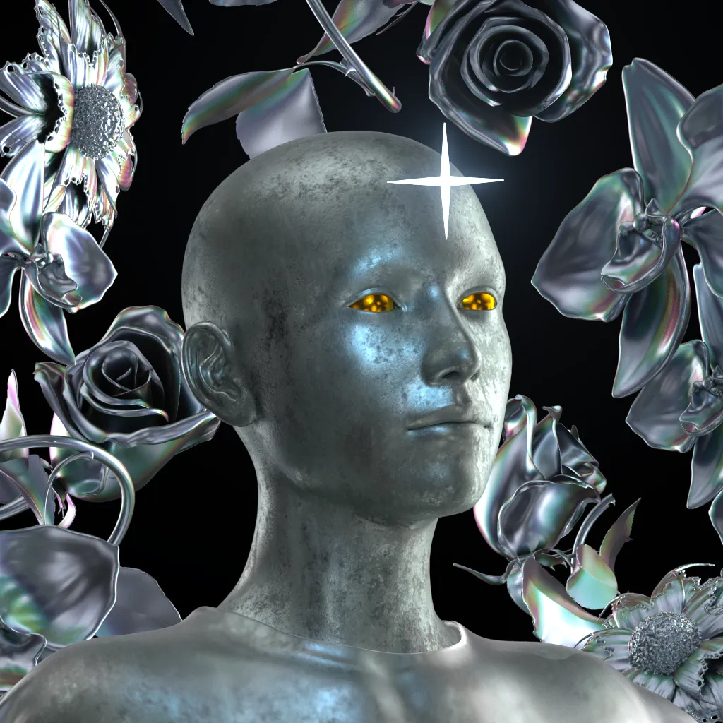 You are billions of gigaparsecs away from earth, floating on a rust-coloured planet. The sky is black and the ground is rumbling. The dream feels vivid and real.

Sculptures made of liquid metal and glowing crystal embellish the planets in LVCIDIA. Created long ago by intergalactic artists, they express the fragility of our existence and the beauty of our humanity.

Today, they are yours to explore.