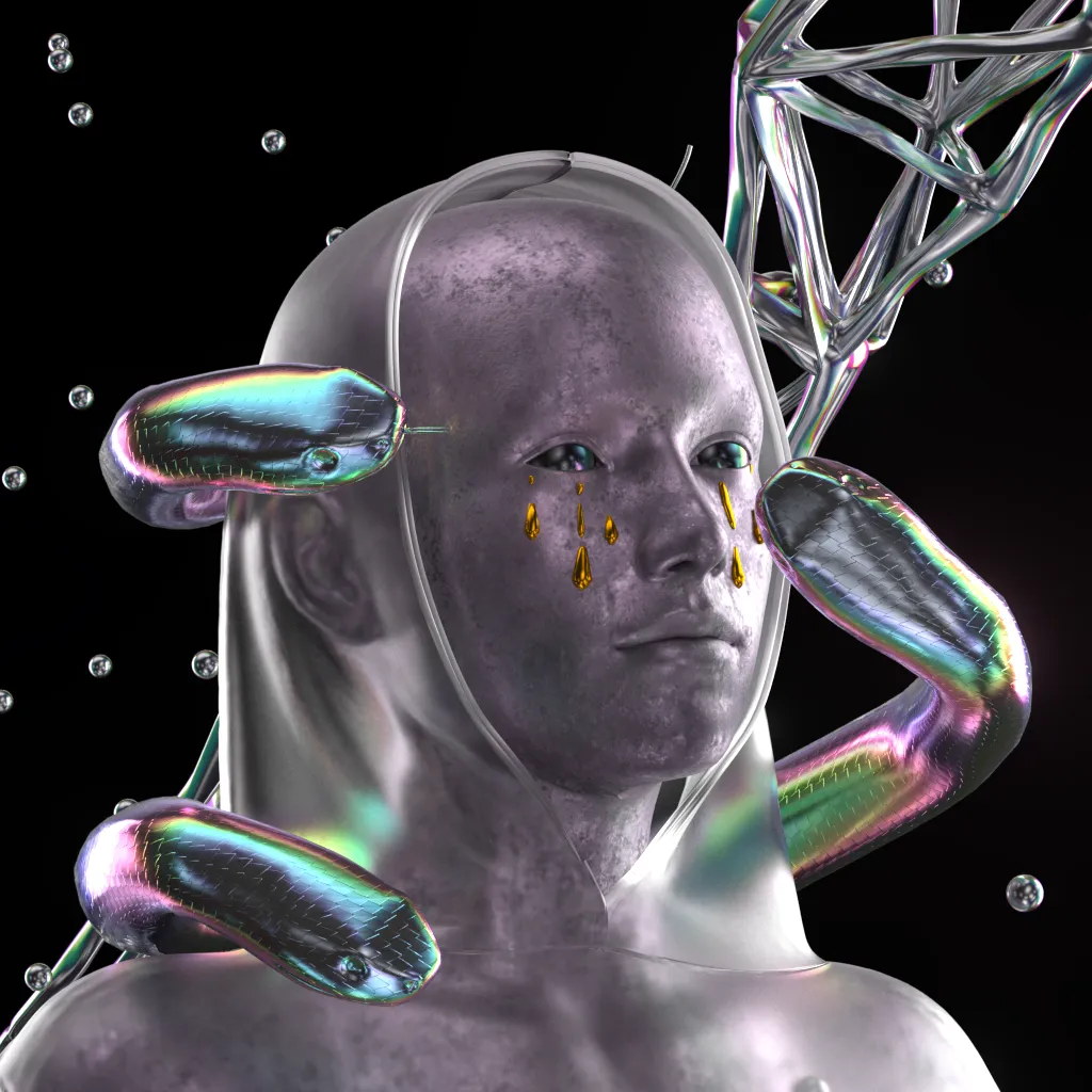 You are billions of gigaparsecs away from earth, floating on a rust-coloured planet. The sky is black and the ground is rumbling. The dream feels vivid and real.

Sculptures made of liquid metal and glowing crystal embellish the planets in LVCIDIA. Created long ago by intergalactic artists, they express the fragility of our existence and the beauty of our humanity.

Today, they are yours to explore.
