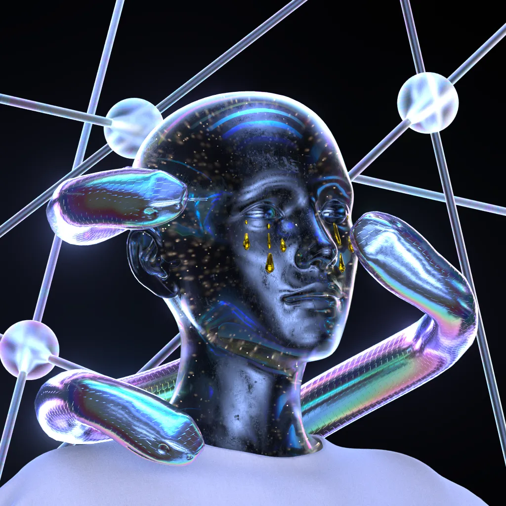 You are billions of gigaparsecs away from earth, floating on a rust-coloured planet. The sky is black and the ground is rumbling. The dream feels vivid and real.

Sculptures made of liquid metal and glowing crystal embellish the planets in LVCIDIA. Created long ago by intergalactic artists, they express the fragility of our existence and the beauty of our humanity.

Today, they are yours to explore.