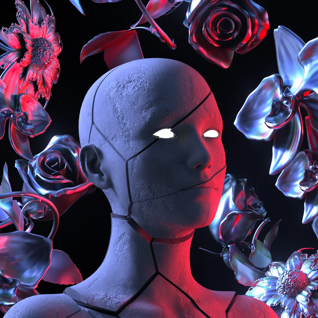 You are billions of gigaparsecs away from earth, floating on a rust-coloured planet. The sky is black and the ground is rumbling. The dream feels vivid and real.

Sculptures made of liquid metal and glowing crystal embellish the planets in LVCIDIA. Created long ago by intergalactic artists, they express the fragility of our existence and the beauty of our humanity.

Today, they are yours to explore.