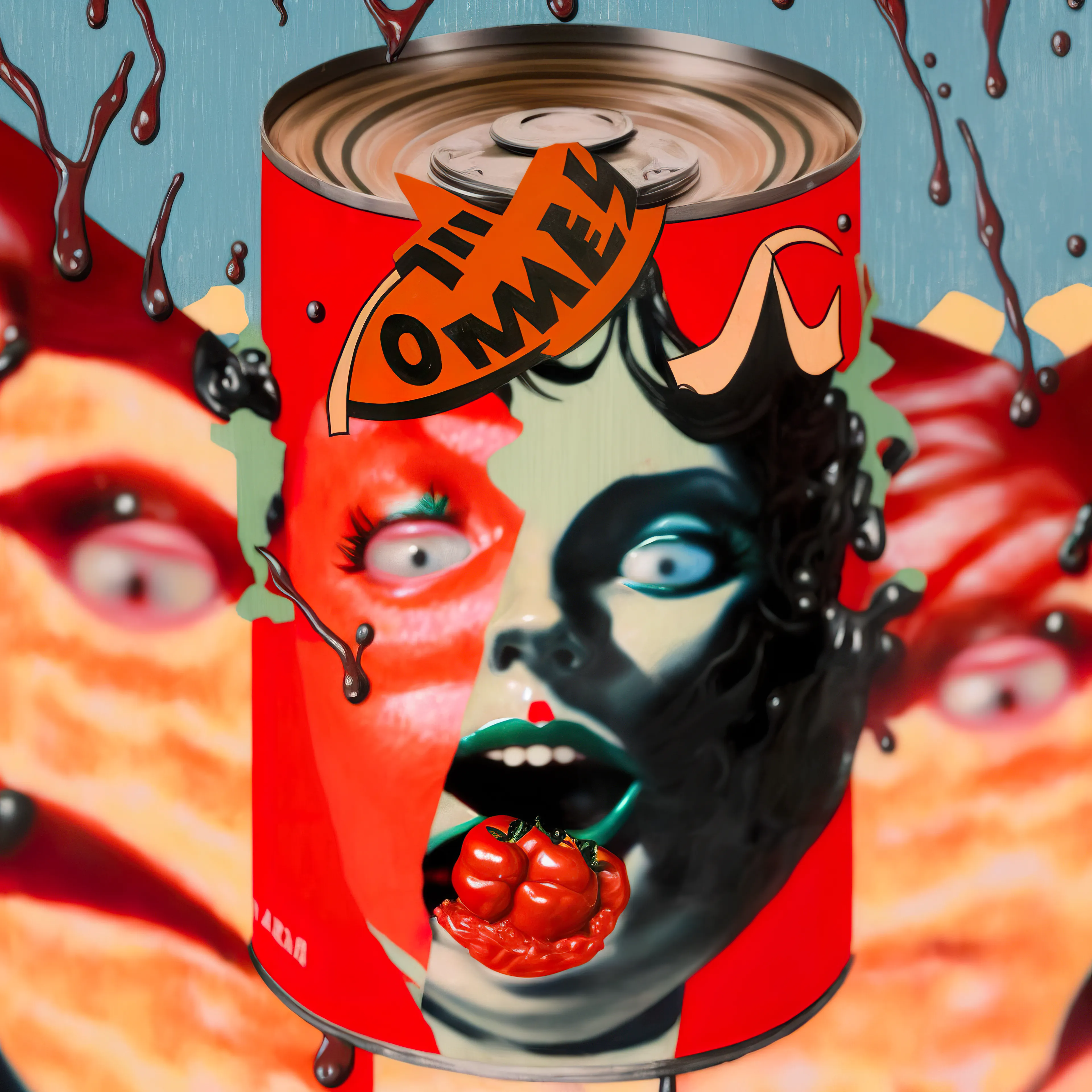 A series of surreal pulp cans generated using Midjourney (a.i)
