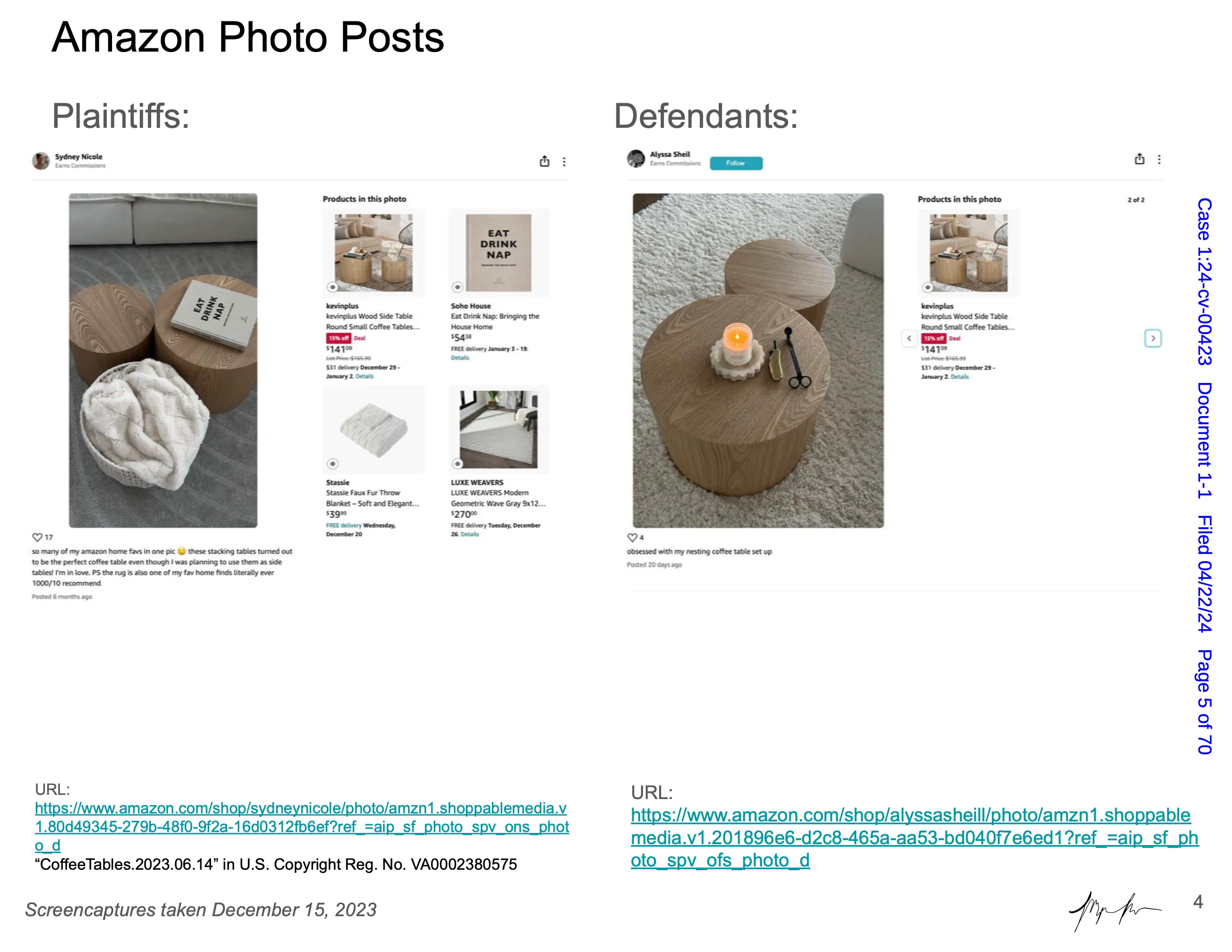 Envy

Maya Man is an artist focused on contemporary identity culture on the internet. Her work examines dominant narratives around femininity, authenticity, and the performance of self online. In _Hard Copy_ she examines a lawsuit between influencers Sydney Nicole Gifford and Alyssa Sheil, colloquially known as the “Sad Beige Lawsuit,” in which Gifford accused Sheil of replicating her content—from decor, to clothes, to nearly every aspect of her online persona. Each artwork is a page from an official legal document, taken directly from court filings and electronically signed by the artist. Presented as side-by-side comparisons and complete with screenshots from various social media platforms, websites, and hyperlinks, the pages fit naturally within Man’s work, even though the artifacts themselves are, in effect, stolen.

Prints of Hard Copy are available the first month after release. Please contact [hello@mayaontheinter.net](mailto:hello@mayaontheinter.net) to receive your print.