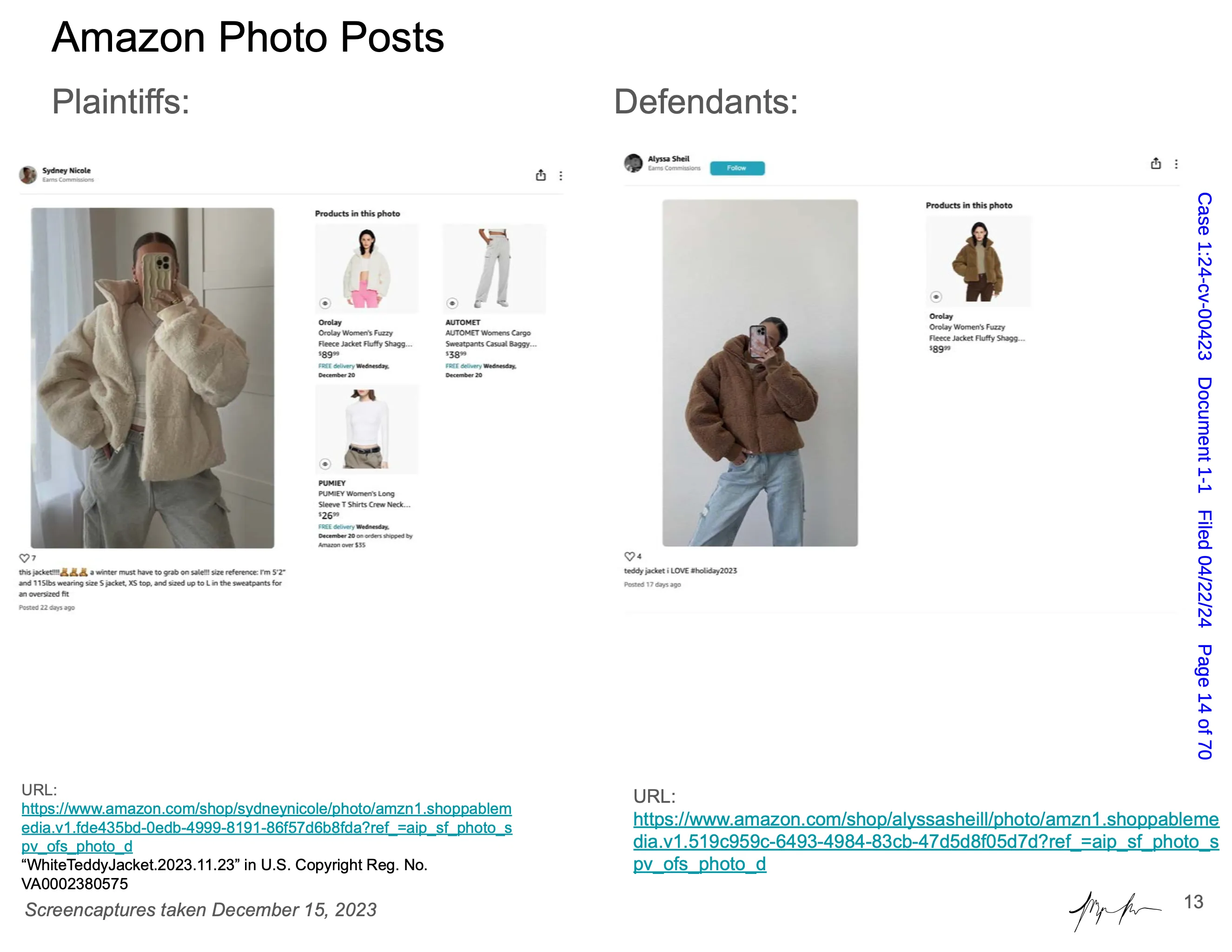 Envy

Maya Man is an artist focused on contemporary identity culture on the internet. Her work examines dominant narratives around femininity, authenticity, and the performance of self online. In _Hard Copy_ she examines a lawsuit between influencers Sydney Nicole Gifford and Alyssa Sheil, colloquially known as the “Sad Beige Lawsuit,” in which Gifford accused Sheil of replicating her content—from decor, to clothes, to nearly every aspect of her online persona. Each artwork is a page from an official legal document, taken directly from court filings and electronically signed by the artist. Presented as side-by-side comparisons and complete with screenshots from various social media platforms, websites, and hyperlinks, the pages fit naturally within Man’s work, even though the artifacts themselves are, in effect, stolen.

Prints of Hard Copy are available the first month after release. Please contact [hello@mayaontheinter.net](mailto:hello@mayaontheinter.net) to receive your print.