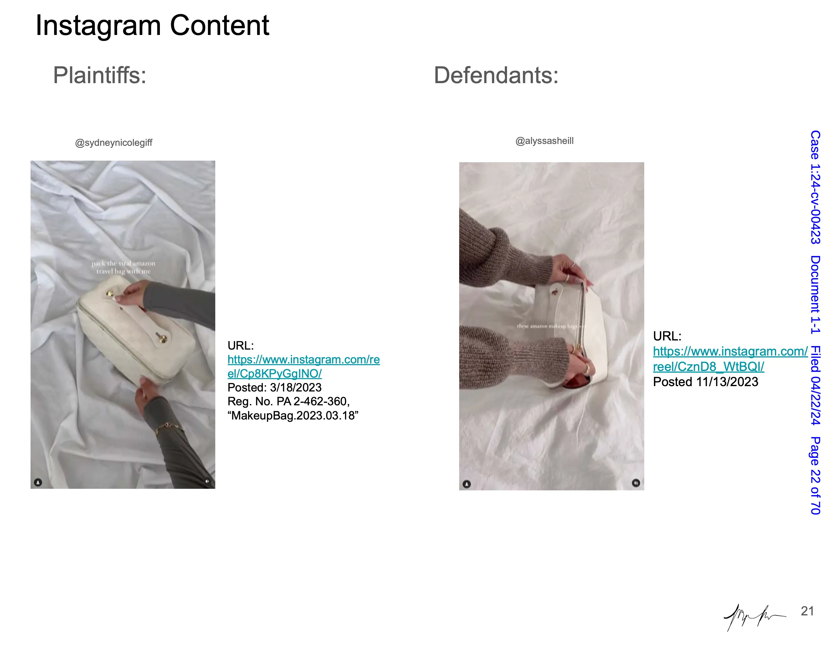 Envy

Maya Man is an artist focused on contemporary identity culture on the internet. Her work examines dominant narratives around femininity, authenticity, and the performance of self online. In _Hard Copy_ she examines a lawsuit between influencers Sydney Nicole Gifford and Alyssa Sheil, colloquially known as the “Sad Beige Lawsuit,” in which Gifford accused Sheil of replicating her content—from decor, to clothes, to nearly every aspect of her online persona. Each artwork is a page from an official legal document, taken directly from court filings and electronically signed by the artist. Presented as side-by-side comparisons and complete with screenshots from various social media platforms, websites, and hyperlinks, the pages fit naturally within Man’s work, even though the artifacts themselves are, in effect, stolen.

Prints of Hard Copy are available the first month after release. Please contact [hello@mayaontheinter.net](mailto:hello@mayaontheinter.net) to receive your print.