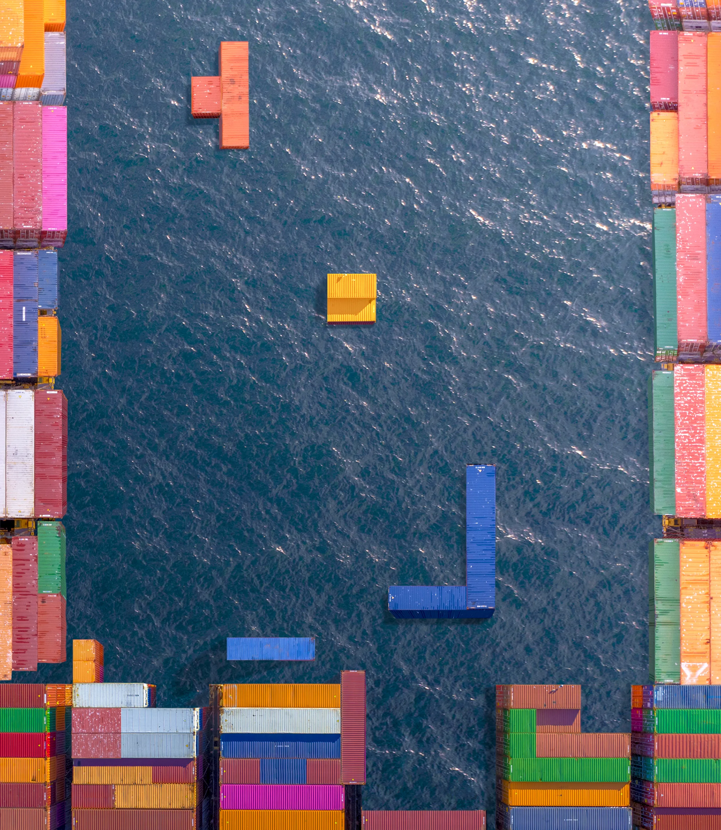 Tetris is a meeting of Rich Caldwell's Aerial Art and Ronald Ong's creative genius resulting in a homage to game Tetris!  
The original shot was taken off the coast of California.