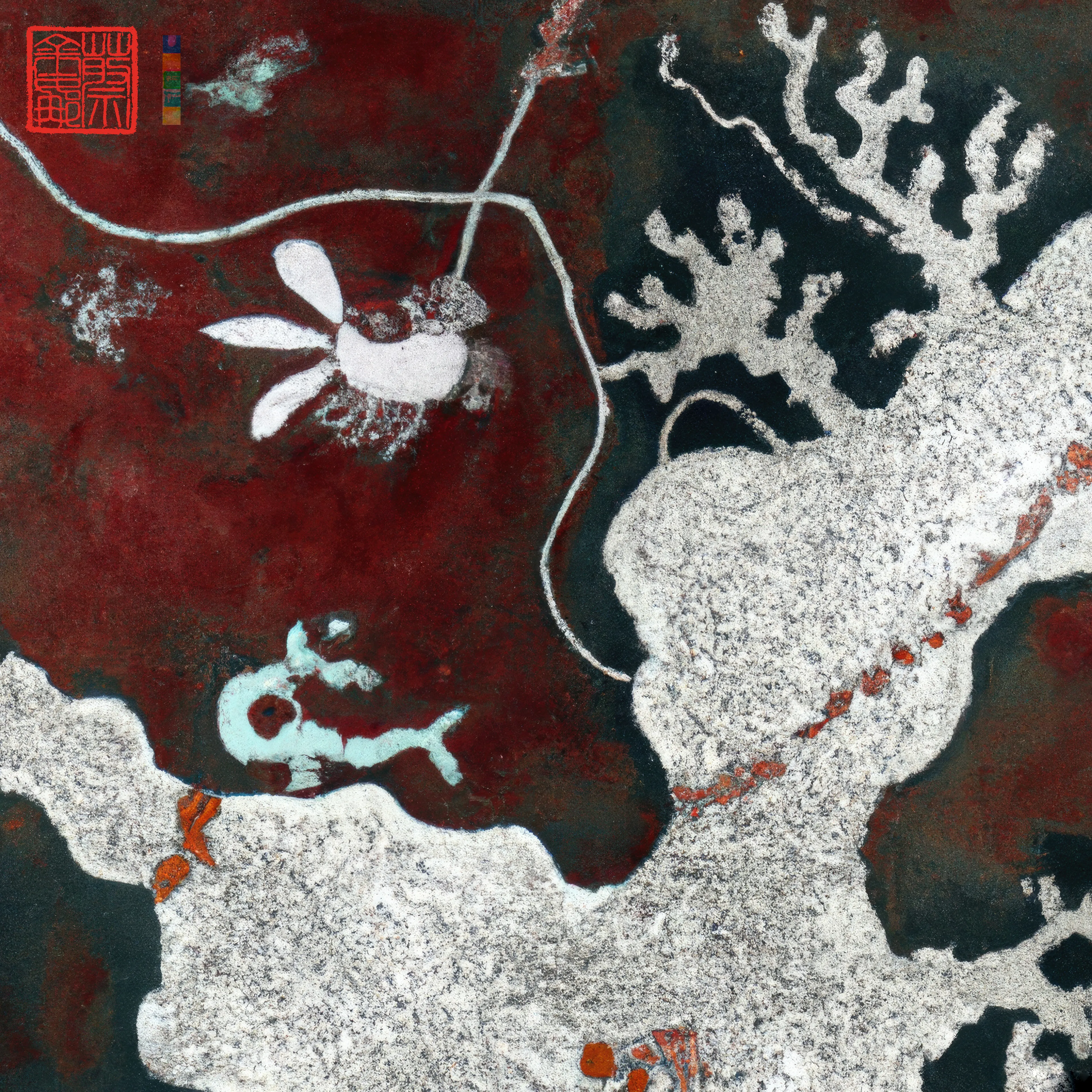 I grew up on the Great Barrier Reef wandering in rock pools, collecting shells on island beaches and diving in a crystal clear ocean alive with underwater gardens. Inspired by these coral microcosms, this collection reflects the indelible mark making of traditional Chinese painting. Created in collaboration with AI using purely textual prompts formed through a process of deconstructing and recontextualising an ancient Chinese instructional text on painting intertwined with my poetry of personal somatic and visual memory.