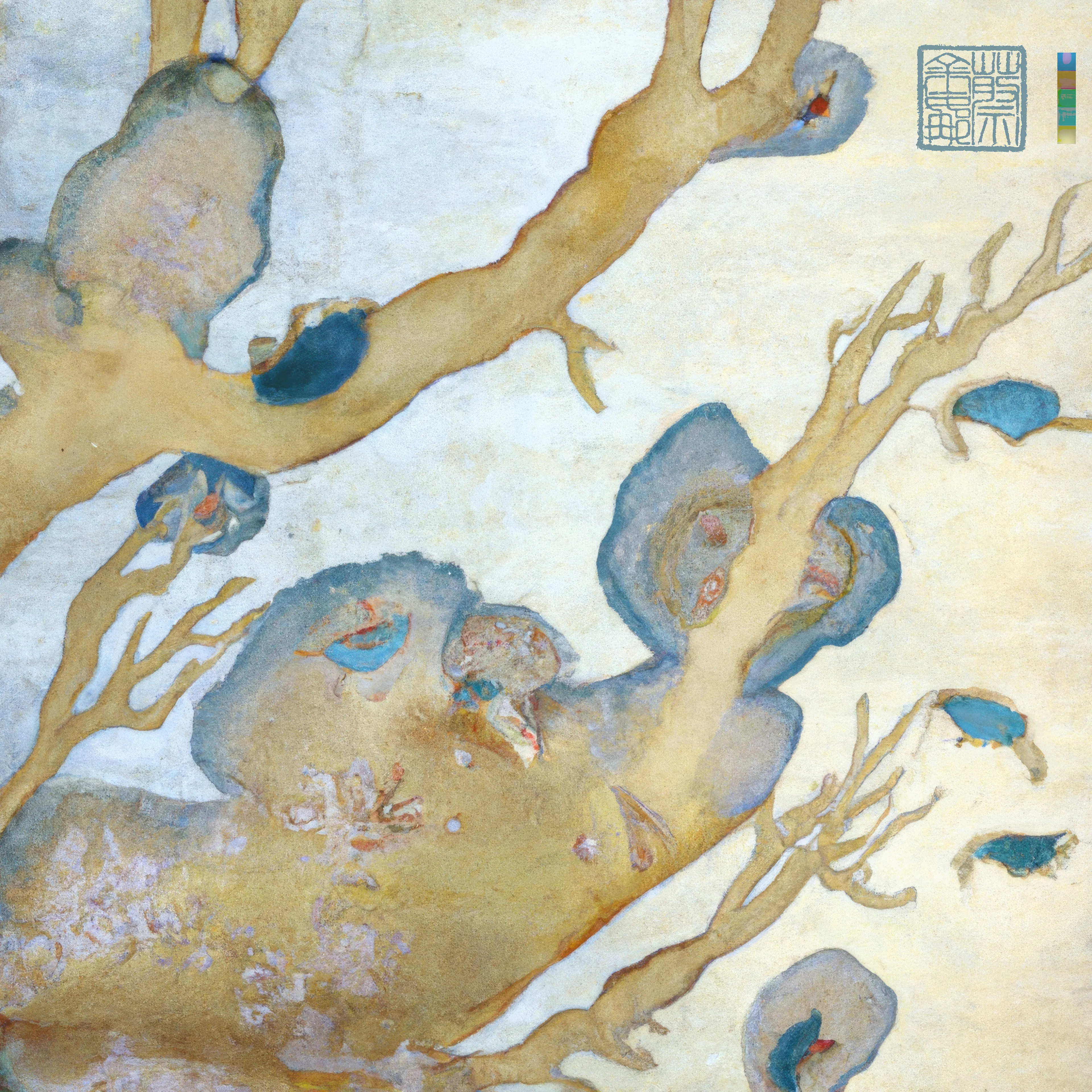 I grew up on the Great Barrier Reef wandering in rock pools, collecting shells on island beaches and diving in a crystal clear ocean alive with underwater gardens. Inspired by these coral microcosms, this collection reflects the indelible mark making of traditional Chinese painting. Created in collaboration with AI using purely textual prompts formed through a process of deconstructing and recontextualising an ancient Chinese instructional text on painting intertwined with a poetry of personal somatic and visual memory.