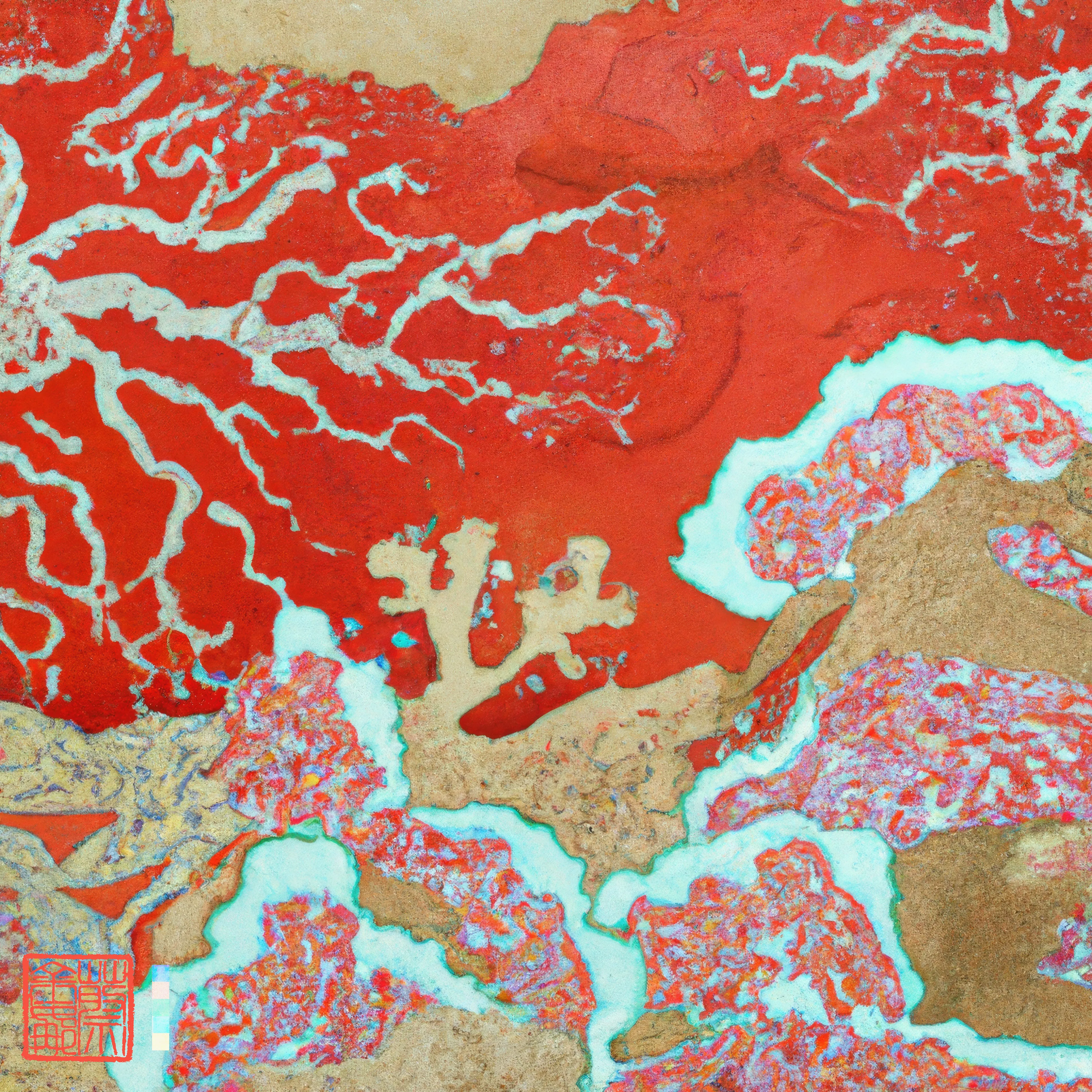 I grew up on the Great Barrier Reef wandering in rock pools, collecting shells on island beaches and diving in a crystal clear ocean alive with underwater gardens. Inspired by these coral microcosms, this collection reflects the indelible mark making of traditional Chinese painting. Created in collaboration with AI using purely textual prompts formed through a process of deconstructing and recontextualising an ancient Chinese instructional text on painting intertwined with a poetry of personal somatic and visual memory.