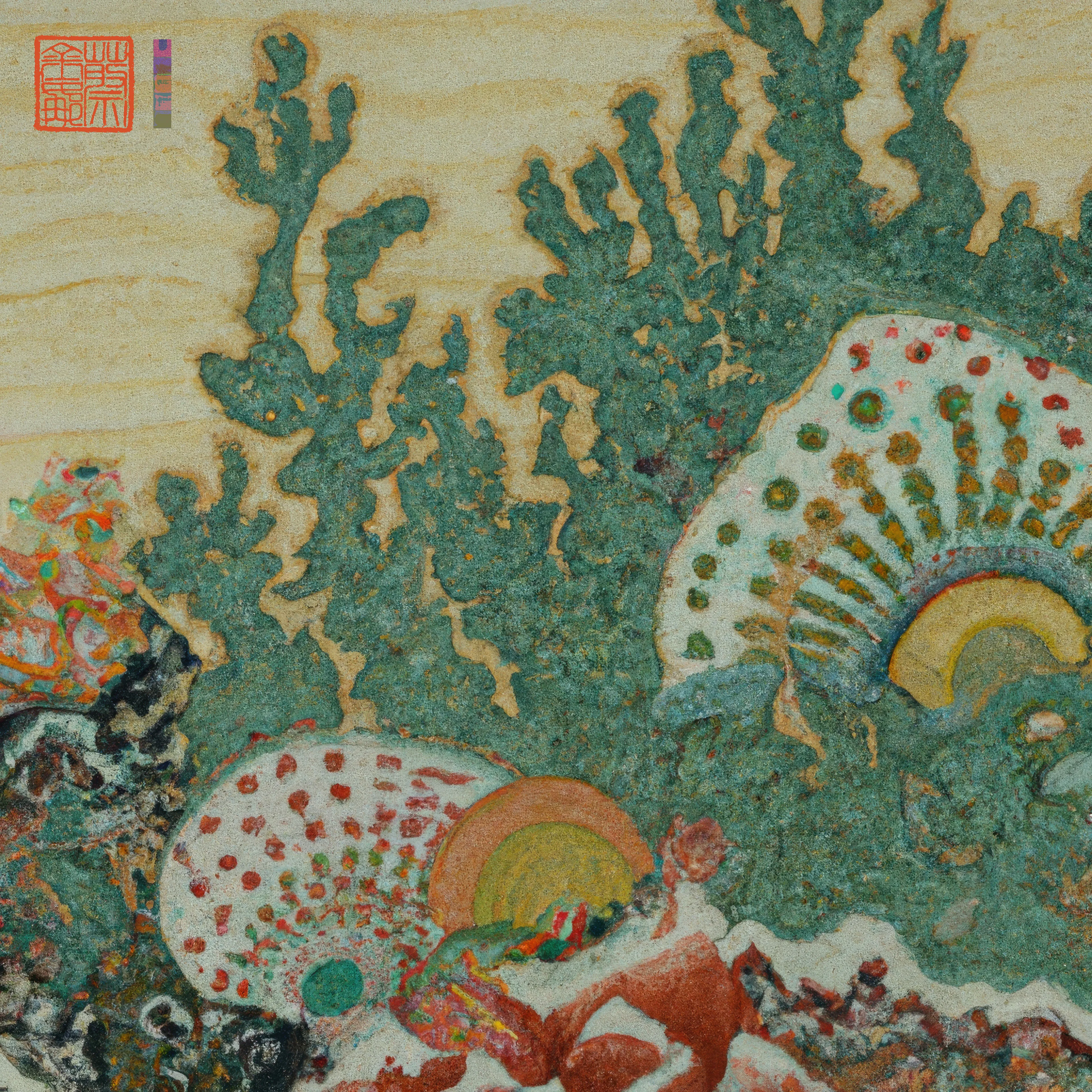 I grew up on the Great Barrier Reef wandering in rock pools, collecting shells on island beaches and diving in a crystal clear ocean alive with underwater gardens. 

Inspired by these coral microcosms, my new collection reflects the indelible mark making of traditional Chinese painting. 

This collection is made in collaboration with AI using purely textual prompts. These are formed through a process of deconstructing and recontextualising an ancient Chinese instructional text on painting intertwined with a poetry of personal somatic and visual memory.