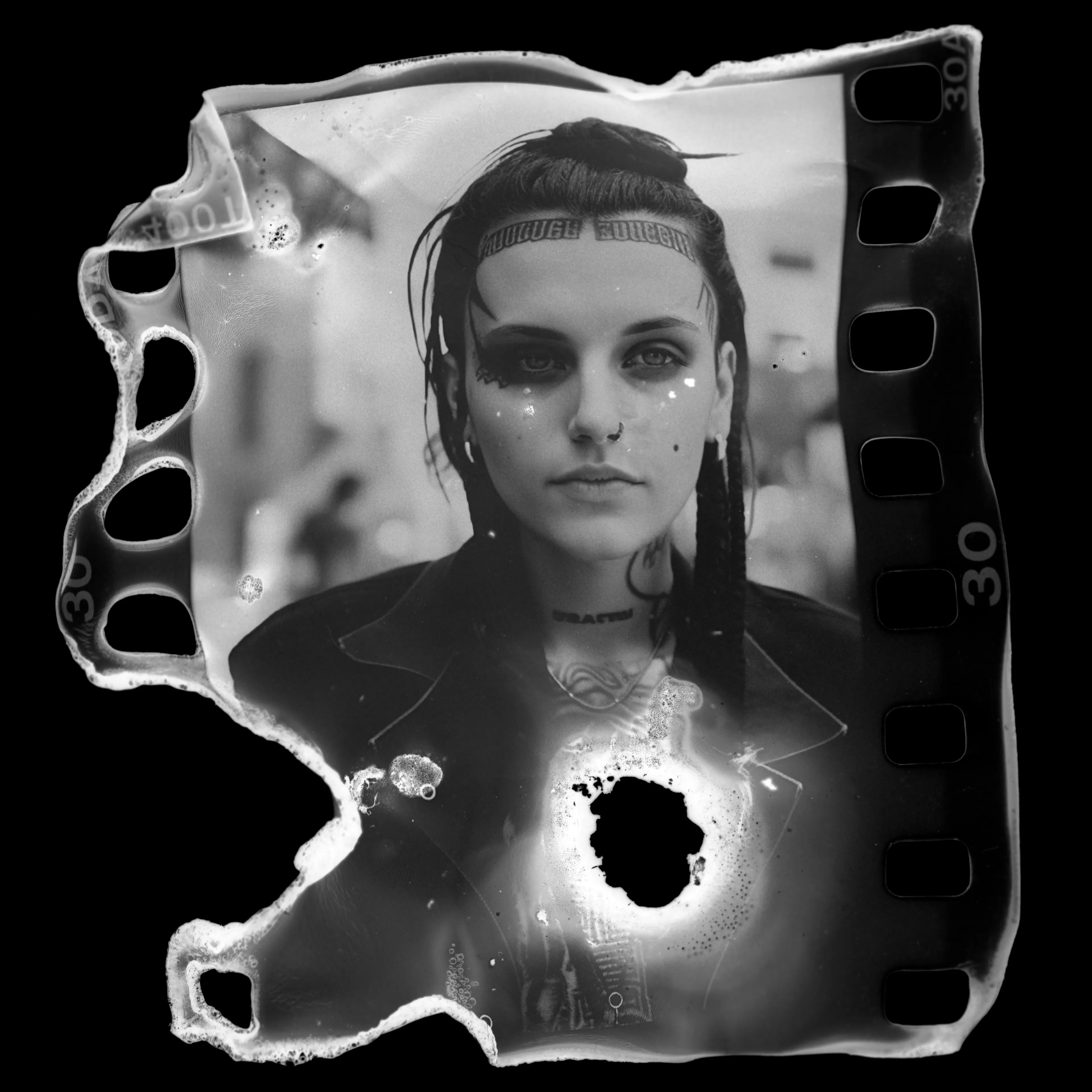 My Therapist Told Me To Hold More Crystals
Erika Weitz
2023
--
AI + 35mm Kodak Tri-X 400 Film
This is the first AI generated image transferred onto film.