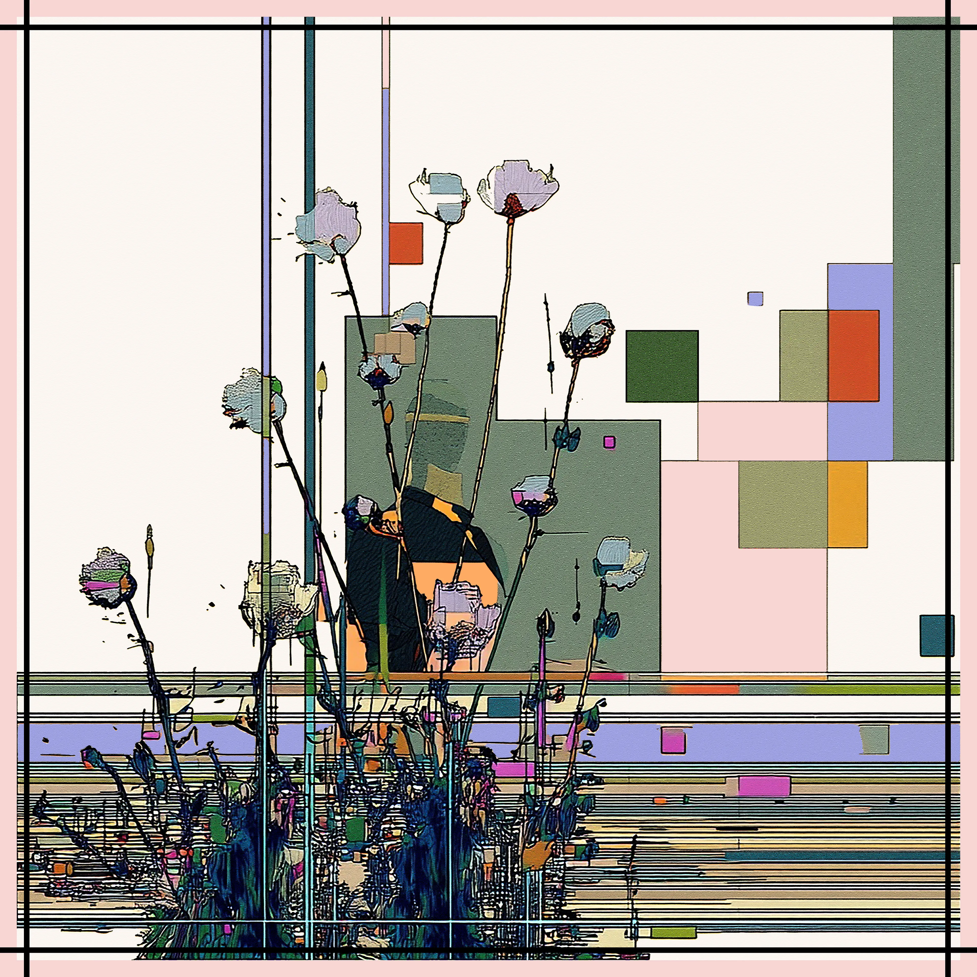 6000x6000, 2025  
𝙃𝙚𝙧𝙚, 𝙛𝙡𝙤𝙬𝙚𝙧𝙨 𝙖𝙧𝙚 𝙣𝙤𝙩 𝙟𝙪𝙨𝙩 𝙚𝙢𝙗𝙡𝙚𝙢𝙨 𝙤𝙛 𝙛𝙡𝙚𝙚𝙩𝙞𝙣𝙜 𝙗𝙚𝙖𝙪𝙩𝙮, 𝙗𝙪𝙩 𝙢𝙞𝙧𝙧𝙤𝙧𝙨 𝙤𝙛 𝙤𝙪𝙧 𝙚𝙭𝙞𝙨𝙩𝙚𝙣𝙘𝙚: 𝙛𝙧𝙖𝙜𝙞𝙡𝙚, 𝙫𝙞𝙗𝙧𝙖𝙣𝙩, 𝙮𝙚𝙩 𝙘𝙖𝙥𝙖𝙗𝙡𝙚 𝙤𝙛 𝙘𝙤𝙣𝙘𝙚𝙖𝙡𝙞𝙣𝙜 𝙤𝙧 𝙙𝙚𝙛𝙮𝙞𝙣𝙜 𝙩𝙝𝙚 𝙡𝙪𝙧𝙠𝙞𝙣𝙜 𝙚𝙫𝙞𝙡. 𝙀𝙖𝙘𝙝 𝙘𝙤𝙧𝙤𝙡𝙡𝙖, 𝙥𝙖𝙞𝙣𝙩𝙚𝙙 𝙬𝙞𝙩𝙝 𝙨𝙩𝙧𝙤𝙠𝙚𝙨 𝙤𝙛 𝙨𝙞𝙡𝙠 𝙖𝙣𝙙 𝙩𝙝𝙤𝙧𝙣𝙨, 𝙦𝙪𝙚𝙨𝙩𝙞𝙤𝙣𝙨 𝙪𝙨: 𝙘𝙖𝙣 𝙩𝙝𝙚 𝙜𝙧𝙖𝙘𝙚 𝙤𝙛 𝙗𝙚𝙖𝙪𝙩𝙮 𝙤𝙫𝙚𝙧𝙘𝙤𝙢𝙚 𝙩𝙝𝙚 𝙙𝙖𝙞𝙡𝙮 𝙝𝙤𝙧𝙧𝙤𝙧? 𝙏𝙝𝙚 𝙞𝙢𝙖𝙜𝙚𝙨 𝙤𝙪𝙧 𝙚𝙮𝙚𝙨, 𝙤𝙪𝙩 𝙤𝙛 𝙙𝙪𝙩𝙮 𝙩𝙤 𝙩𝙝𝙚 𝙣𝙚𝙬𝙨, 𝙙𝙚𝙫𝙤𝙪𝙧 𝙚𝙫𝙚𝙧𝙮 𝙙𝙖𝙮 — 𝙬𝙖𝙧𝙨, 𝙨𝙤𝙧𝙧𝙤𝙬𝙨, 𝙞𝙣𝙟𝙪𝙨𝙩𝙞𝙘𝙚𝙨 — 𝙖𝙧𝙚 𝙝𝙚𝙧𝙚 𝙬𝙧𝙖𝙥𝙥𝙚𝙙 𝙞𝙣 𝙖 𝙫𝙚𝙞𝙡 𝙤𝙛 𝙫𝙞𝙫𝙞𝙙 𝙘𝙤𝙡𝙤𝙧𝙨. 𝘽𝙪𝙩 𝙗𝙚𝙣𝙚𝙖𝙩𝙝 𝙩𝙝𝙚 𝙨𝙝𝙖𝙩𝙩𝙚𝙧𝙚𝙙 𝙥𝙚𝙩𝙖𝙡𝙨, 𝙩𝙝𝙚 𝙙𝙖𝙧𝙠𝙣𝙚𝙨𝙨 𝙚𝙣𝙙𝙪𝙧𝙚𝙨