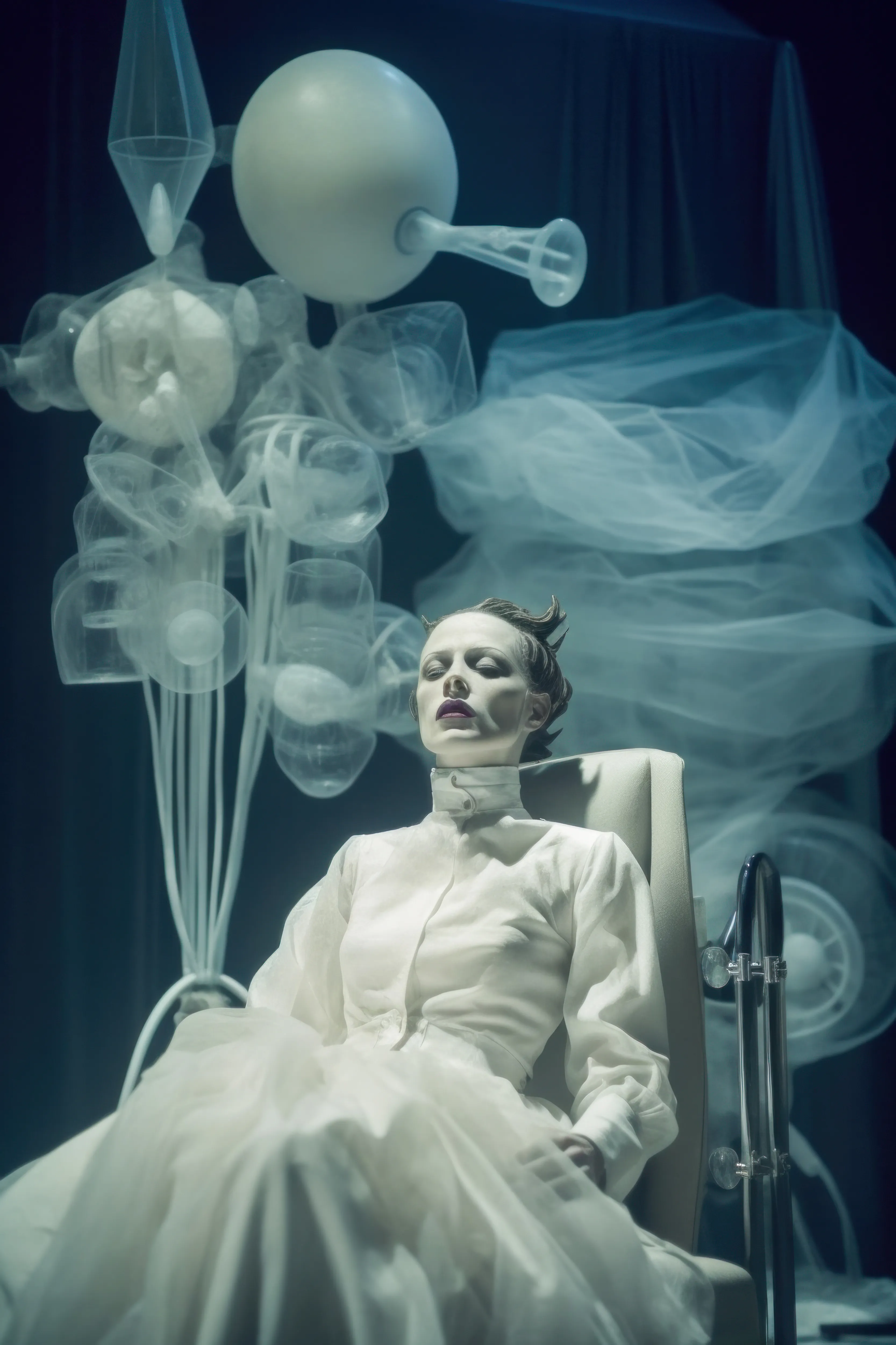 “CHRONIC"  
A Revolution of Resilient Souls


Created over seven months, from bed  

Inspired by filmmaker KEZIAI's experience with chronic illness  
Curated with Jacqui Kenny of Argleton Lane

Melancholic threads entwine with hope's embrace, grotesque dances with beauty  

Metaphorical, surreal images transcend time and bend reality  
Lost in the fog, tangled in hair and sheets, head ablaze, trapped in a vice  

Coding language with AI, chronic realities find solace in creative dreams


all 1/1's