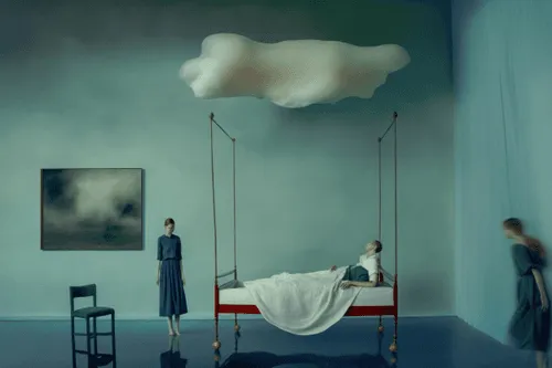 “CHRONIC"  
A Revolution of Resilient Souls


Created over seven months, from bed  

Inspired by filmmaker KEZIAI's experience with chronic illness  
Curated with Jacqui Kenny of Argleton Lane

Melancholic threads entwine with hope's embrace, grotesque dances with beauty  

Metaphorical, surreal images transcend time and bend reality  
Lost in the fog, tangled in hair and sheets, head ablaze, trapped in a vice  

Coding language with AI, chronic realities find solace in creative dreams


all 1/1's