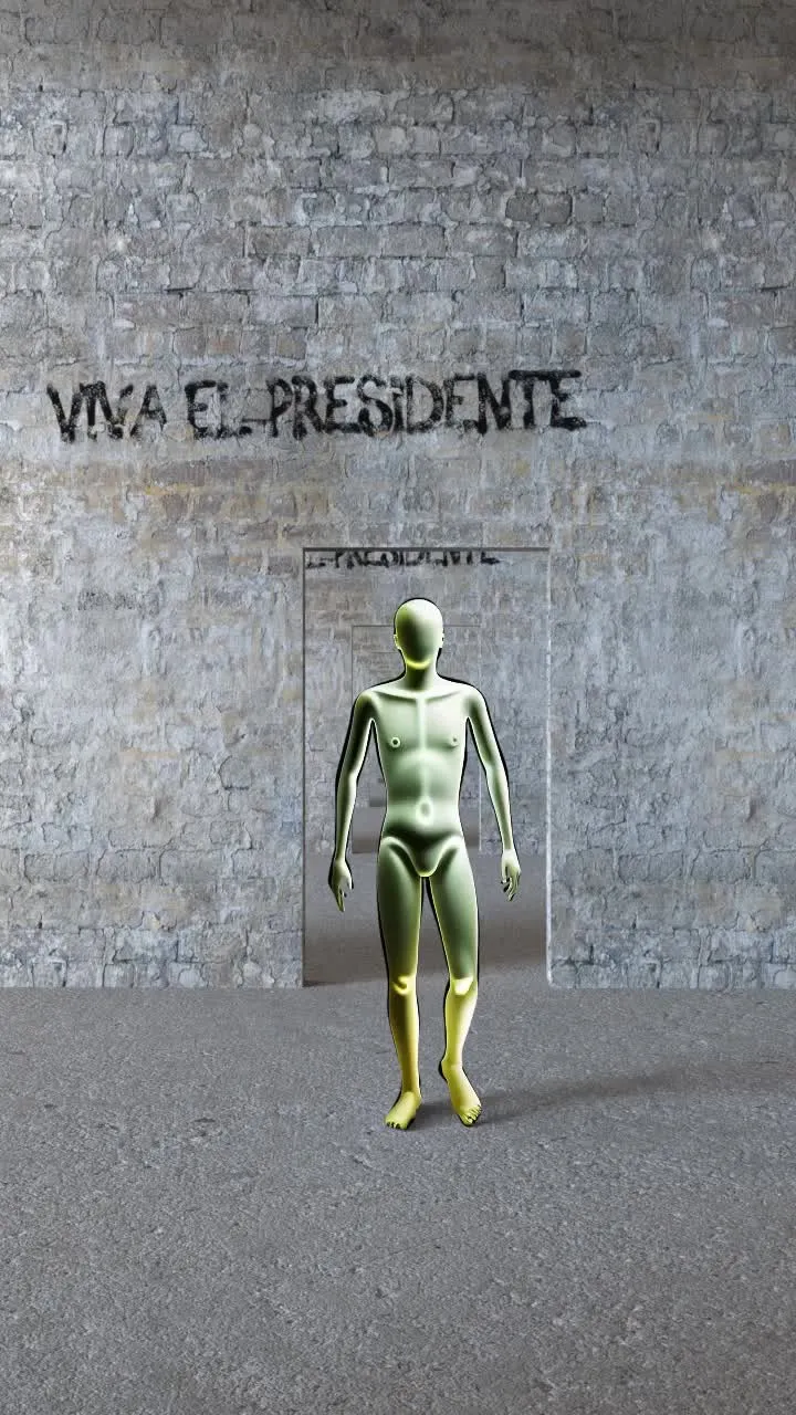 'La otra América artificial' (The Other Artificial America) is an experiment in the digital realm, where 3D art techniques and AI converge to craft its final form. Employing Python programming, these elements are brought together in a random yet cohesive manner. This series aims to spark a critical dialogue about the impact and integration of emerging technologies, particularly artificial intelligence, within the sociocultural fabric of Latin America. Through this digital lens, viewers are invited to reflect on the balance of tradition and modernity in a region perpetually evolving.