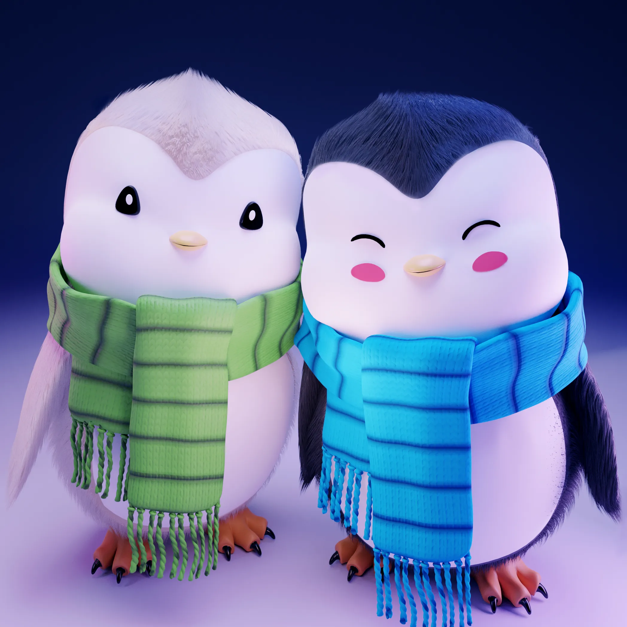 3D offshoots of Pudgy Penguins #4329 + #7770.