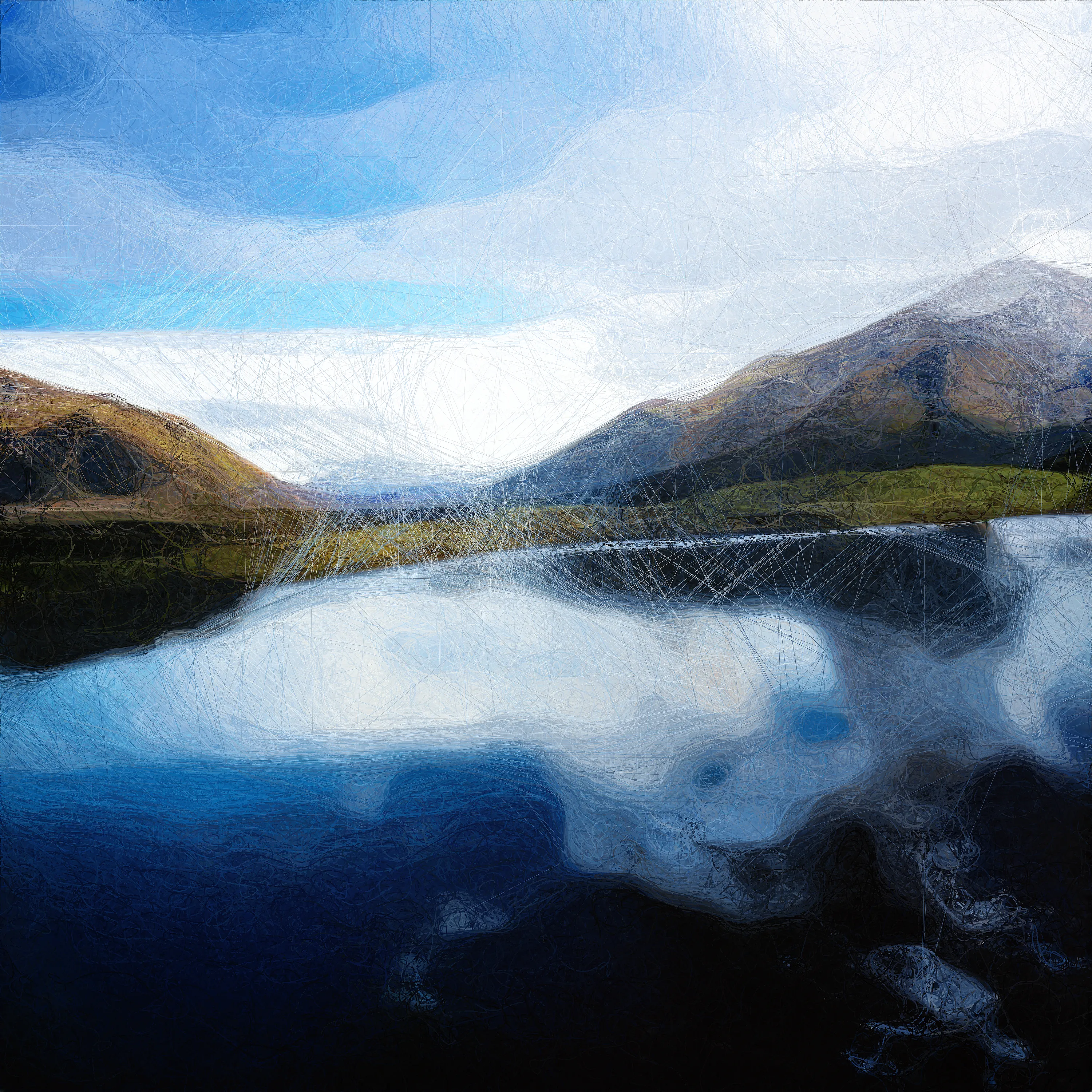 We've created unique "Quantum AI Data Paintings" using quantum bit strings generated from Google Quantum AI team's beyond classical experiment together with a Generative Adversarial Network machine learning algorithm that was developed during the production of Quantum Memories.

The data collection consists of 200 million raw images of landscapes around the world, including all the national parks in the US.

By utilizing custom procedural coherent noise implementations and beyond classical measurements of computing surflets, we generated 1000 unique Quantum AI Data Paintings inspired by the natural world. Each painting is computed with a unique quantum bit string!

The images incorporate earthly pigments, shapes, and patterns that we associate with our sensory experiences, while paying homage to the Earth's unbounded poetic sublimity.

01111100000110001101001110011110101011110010110000111