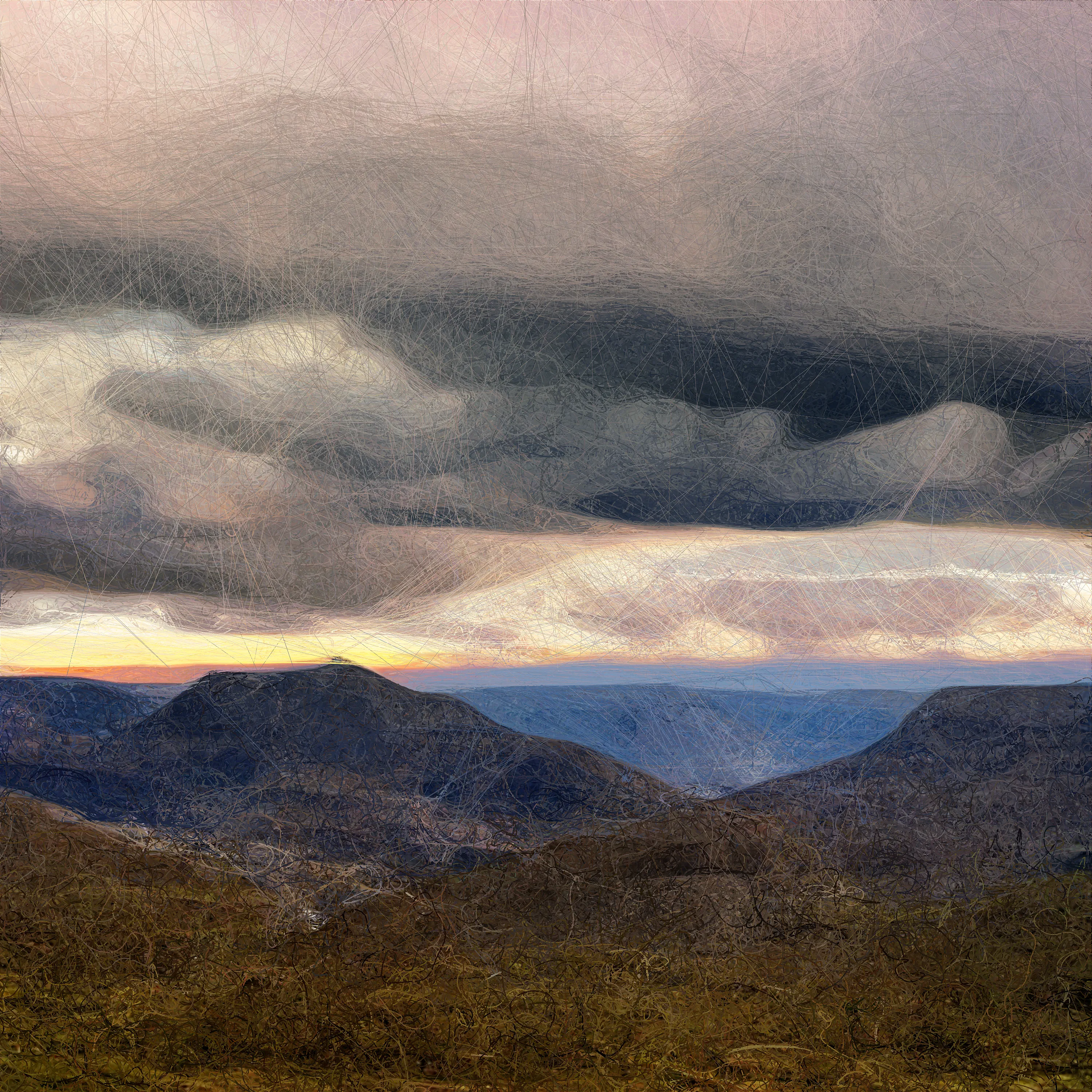 We've created unique "Quantum AI Data Paintings" using quantum bit strings generated from Google Quantum AI team's beyond classical experiment together with a Generative Adversarial Network machine learning algorithm that was developed during the production of Quantum Memories.

The data collection consists of 200 million raw images of landscapes around the world, including all the national parks in the US.

By utilizing custom procedural coherent noise implementations and beyond classical measurements of computing surflets, we generated 1000 unique Quantum AI Data Paintings inspired by the natural world. Each painting is computed with a unique quantum bit string!

The images incorporate earthly pigments, shapes, and patterns that we associate with our sensory experiences, while paying homage to the Earth's unbounded poetic sublimity.

01101110011100111101101101111000101100011110110011110
