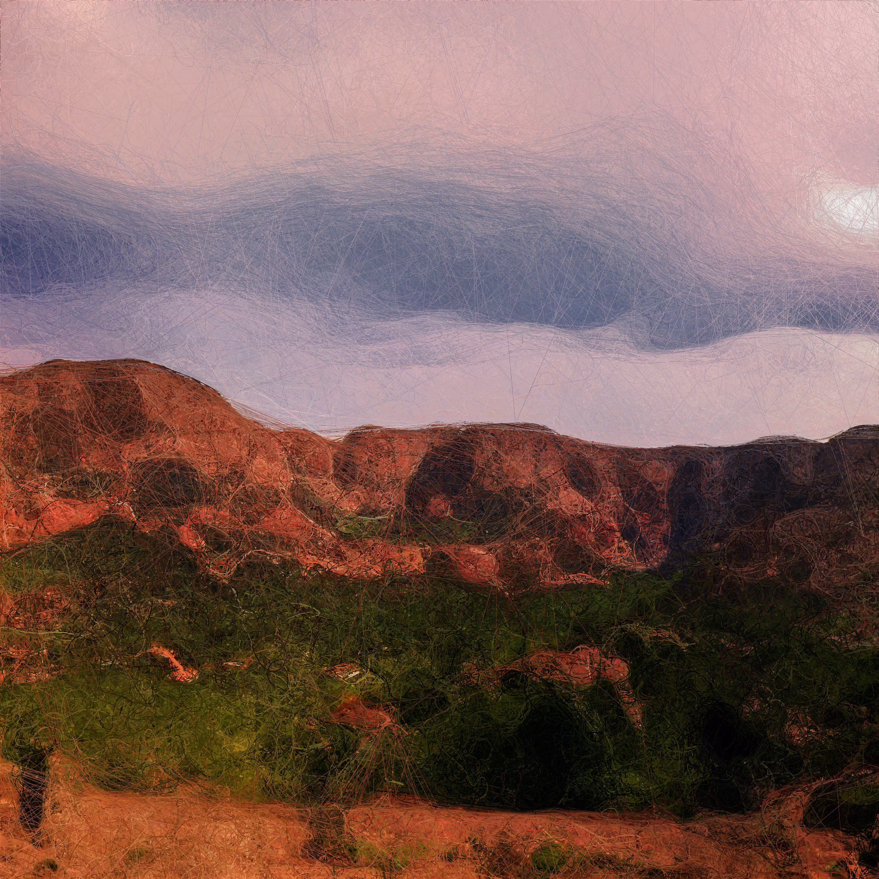 We've created unique "Quantum AI Data Paintings" using quantum bit strings generated from Google Quantum AI team's beyond classical experiment together with a Generative Adversarial Network machine learning algorithm that was developed during the production of Quantum Memories.

The data collection consists of 200 million raw images of landscapes around the world, including all the national parks in the US.

By utilizing custom procedural coherent noise implementations and beyond classical measurements of computing surflets, we generated 1000 unique Quantum AI Data Paintings inspired by the natural world. Each painting is computed with a unique quantum bit string!

The images incorporate earthly pigments, shapes, and patterns that we associate with our sensory experiences, while paying homage to the Earth's unbounded poetic sublimity.

00011110111000100111010101001101010001001011011001111