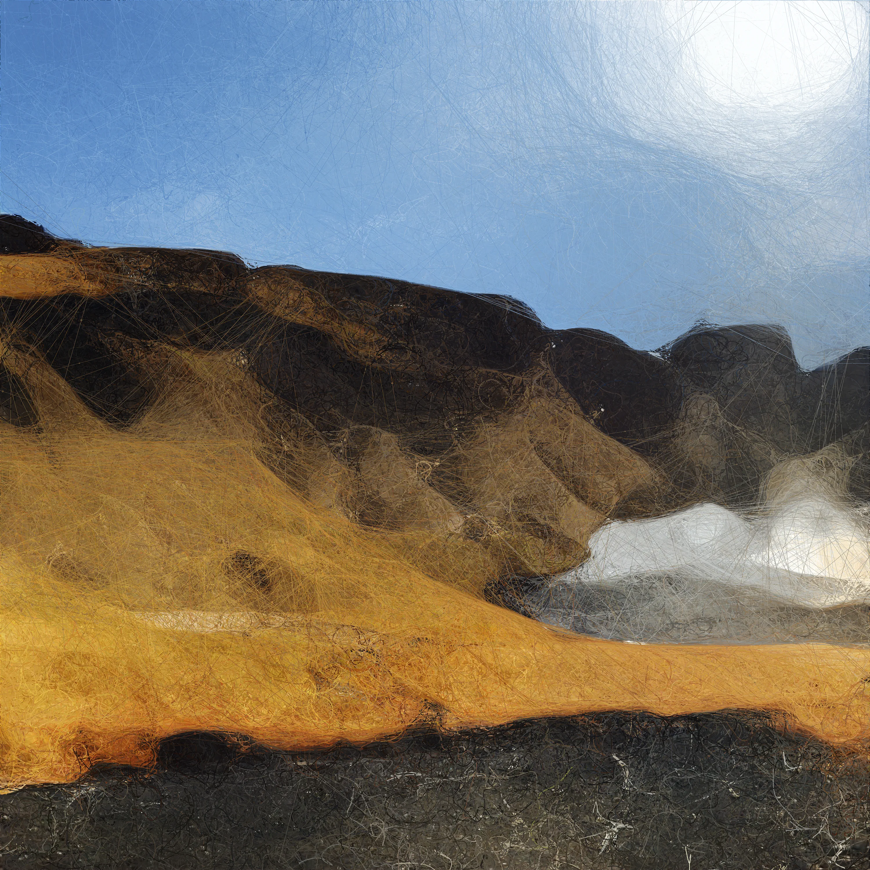 We've created unique "Quantum AI Data Paintings" using quantum bit strings generated from Google Quantum AI team's beyond classical experiment together with a Generative Adversarial Network machine learning algorithm that was developed during the production of Quantum Memories.

The data collection consists of 200 million raw images of landscapes around the world, including all the national parks in the US.

By utilizing custom procedural coherent noise implementations and beyond classical measurements of computing surflets, we generated 1000 unique Quantum AI Data Paintings inspired by the natural world. Each painting is computed with a unique quantum bit string!

The images incorporate earthly pigments, shapes, and patterns that we associate with our sensory experiences, while paying homage to the Earth's unbounded poetic sublimity.

10110101111000101001011100101001010100100011101001010