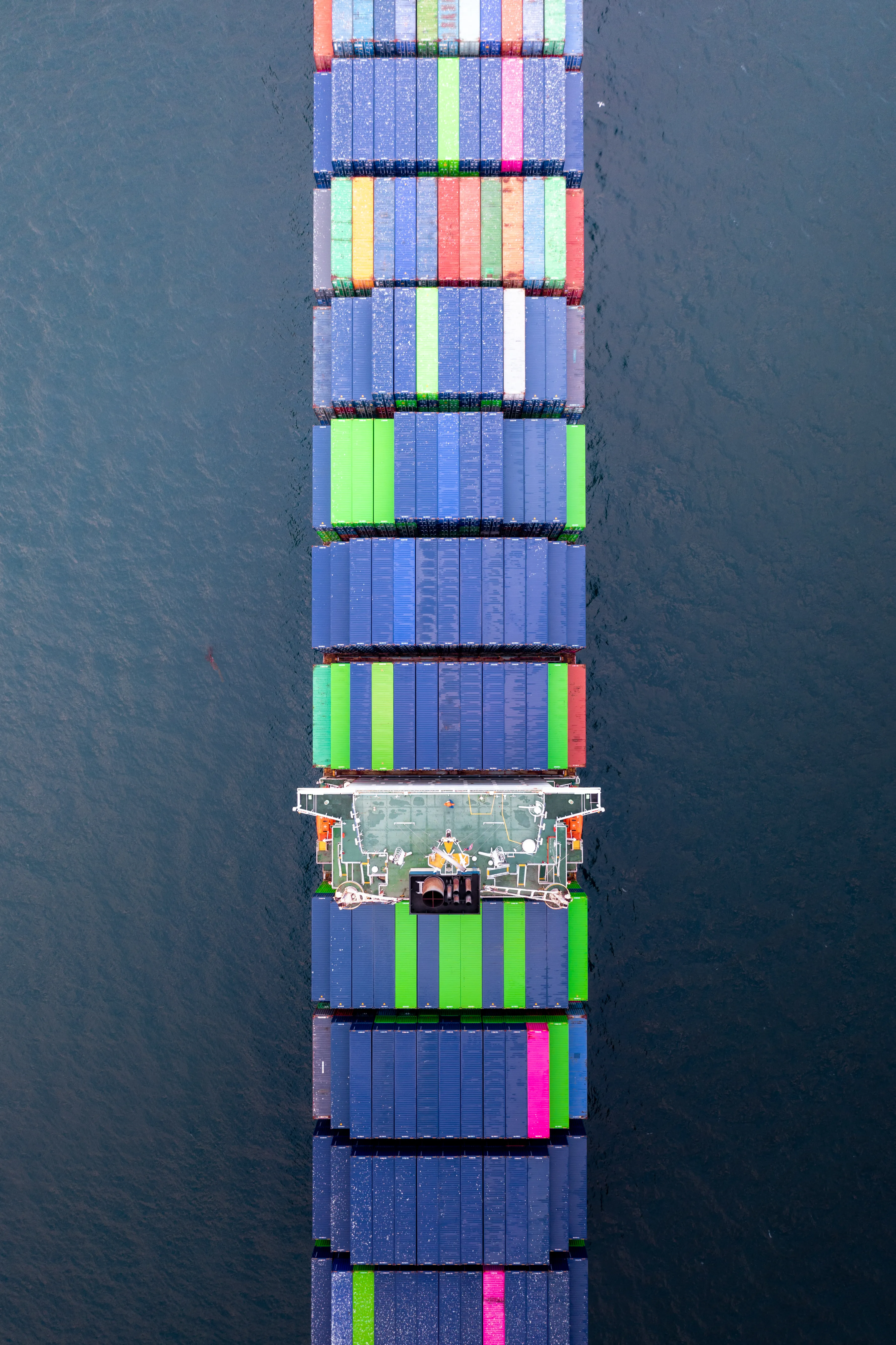 Historic moments in time create historic scenes! The pandemic set a chain of events into place that resulted in the shipping containers waiting idly by for their opportunity to enter port.
This enable a very unique art collection that sets the colors and patterns of a container ship against the backdrop of the ocean.
I present to you Marine Matrix.