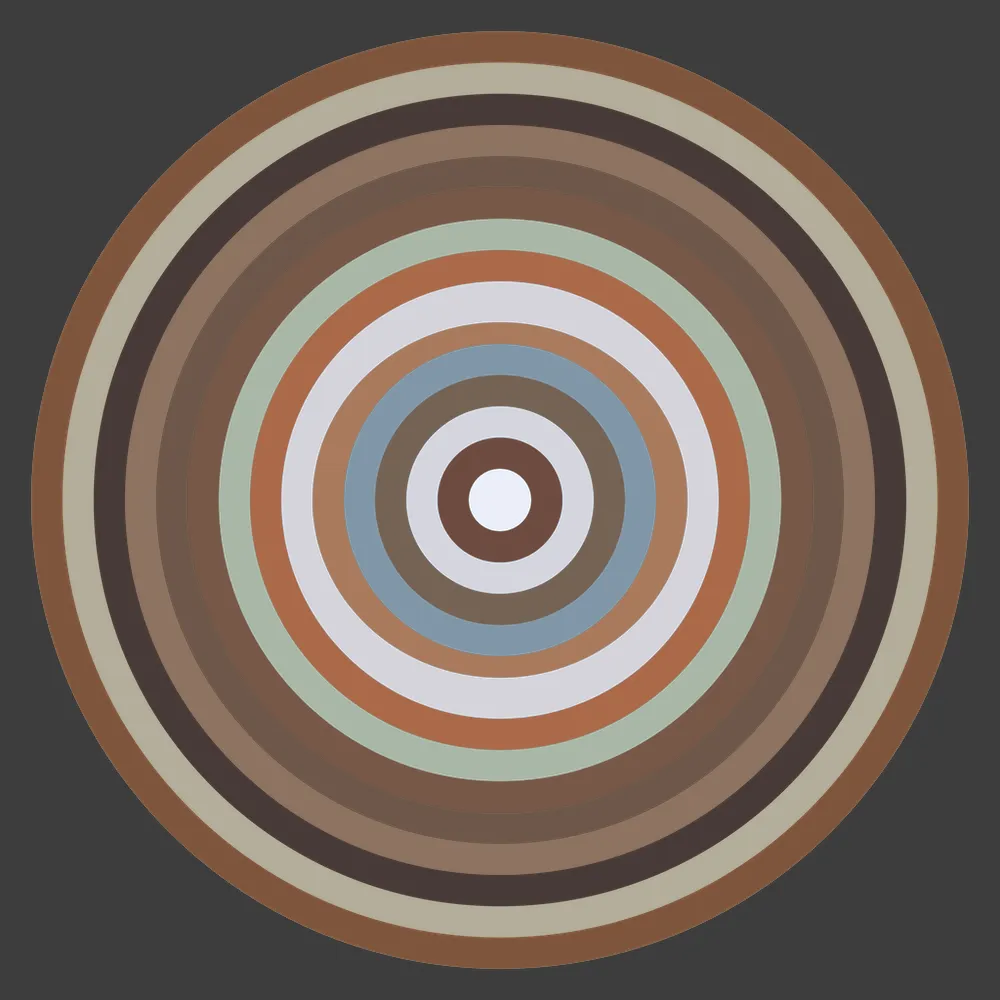 This generative art project takes the color gradient from artworks of eight incredible artists and combines them through a series of interleaving concentric circles. It is an homage to these artists and an appreciation of each of their distinctive styles. The artists featured in this project are Andrew Semark, Ayla El-Moussa, Cath Simard, Grant Yun, Jessica Cardelucci, Joey L, Sam Spratt, and Tania Rivilis.